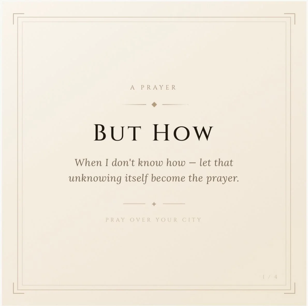 Sometimes the most honest prayer you can pray is simply: I don&rsquo;t know how &mdash; but here I am.

That gap between the instruction and the practice? It&rsquo;s not a failure of faith. It&rsquo;s an invitation. 

A new devotion is up &mdash; lin