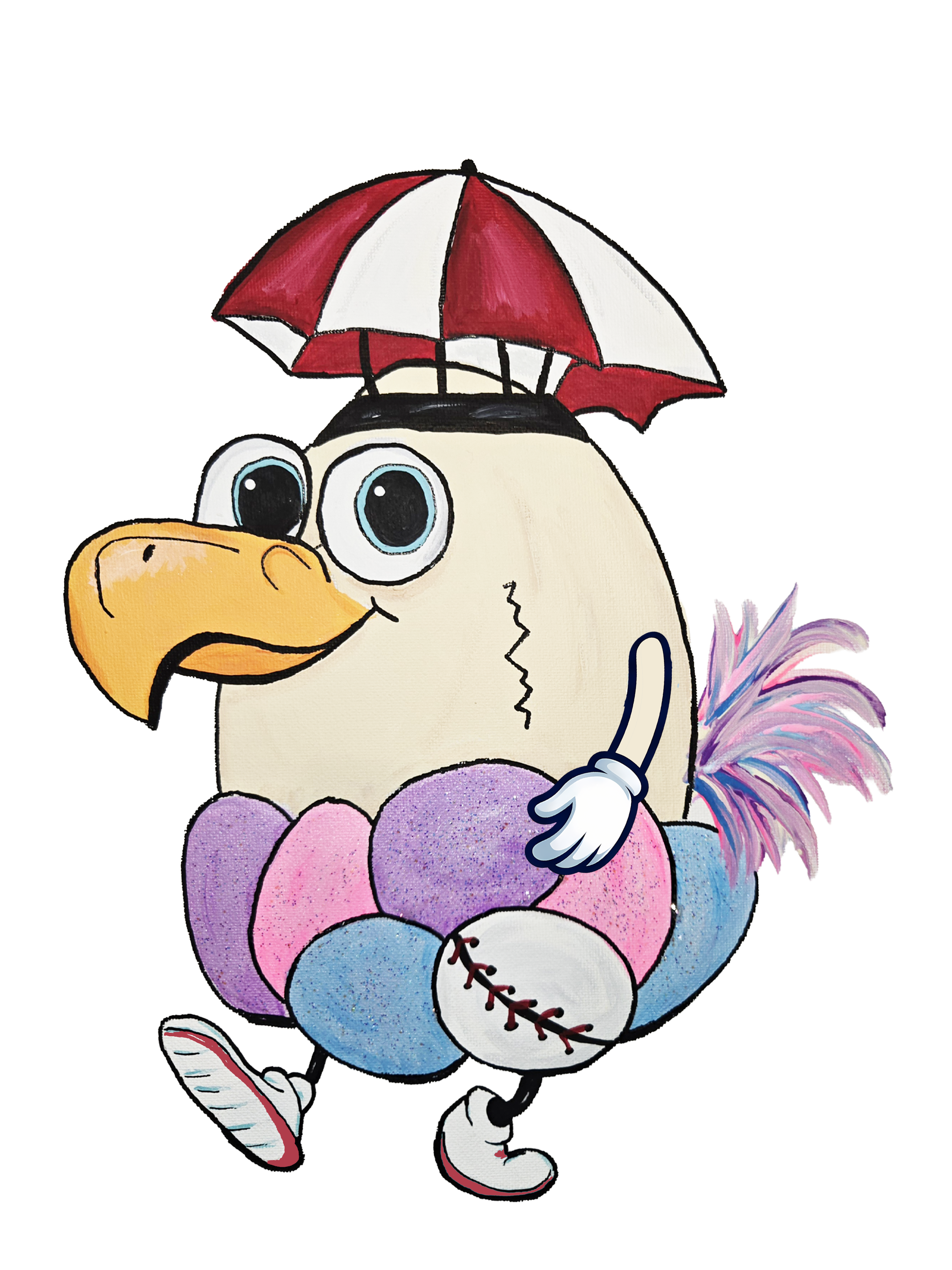 Eggbert is a fragile little egg who refuses to let that stop him from trying. With his Brockobrella on his head and a love of baseball, he approaches life with determination, enthusiasm, and the earnest belief that this time, he just might pull it of