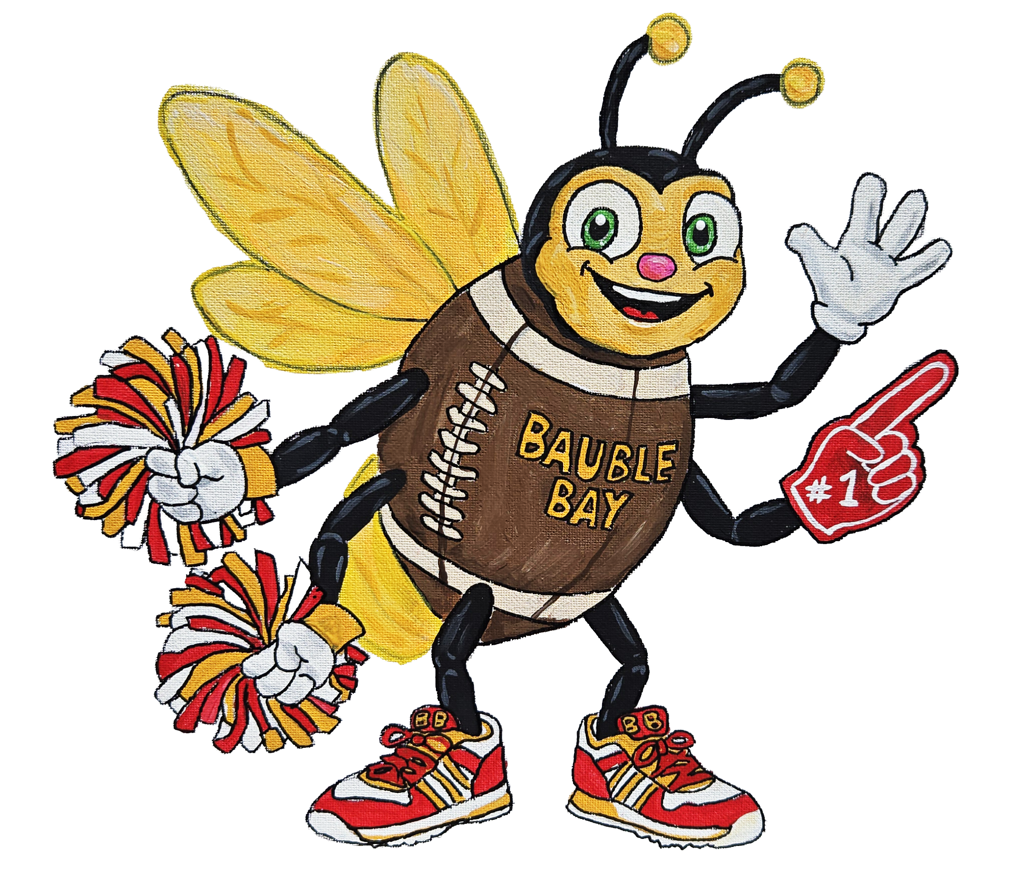 Blinky is a firefly, a football, and the glowing mascot of Team Fireflies. His most noticeable feature is his illuminated backside - better known around Bauble Bay as the Blinky Butt Glow™.