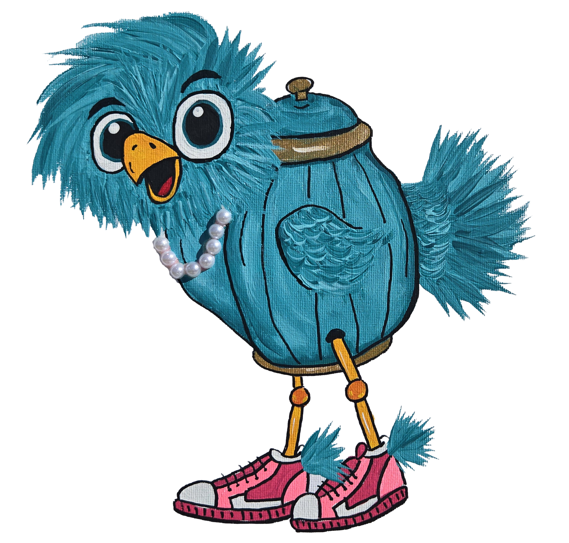 Barron - Barron is a blue bird with a teapot for a body and six Egglets to raise. Dependable, caring and accustomed to a household full of personalities, Barron brings a steady presence to the wonderfully wonky life of Bauble Bay.