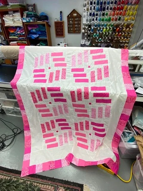 Quilt top before quilting using Pro-Stitcher long arm quilting techniques