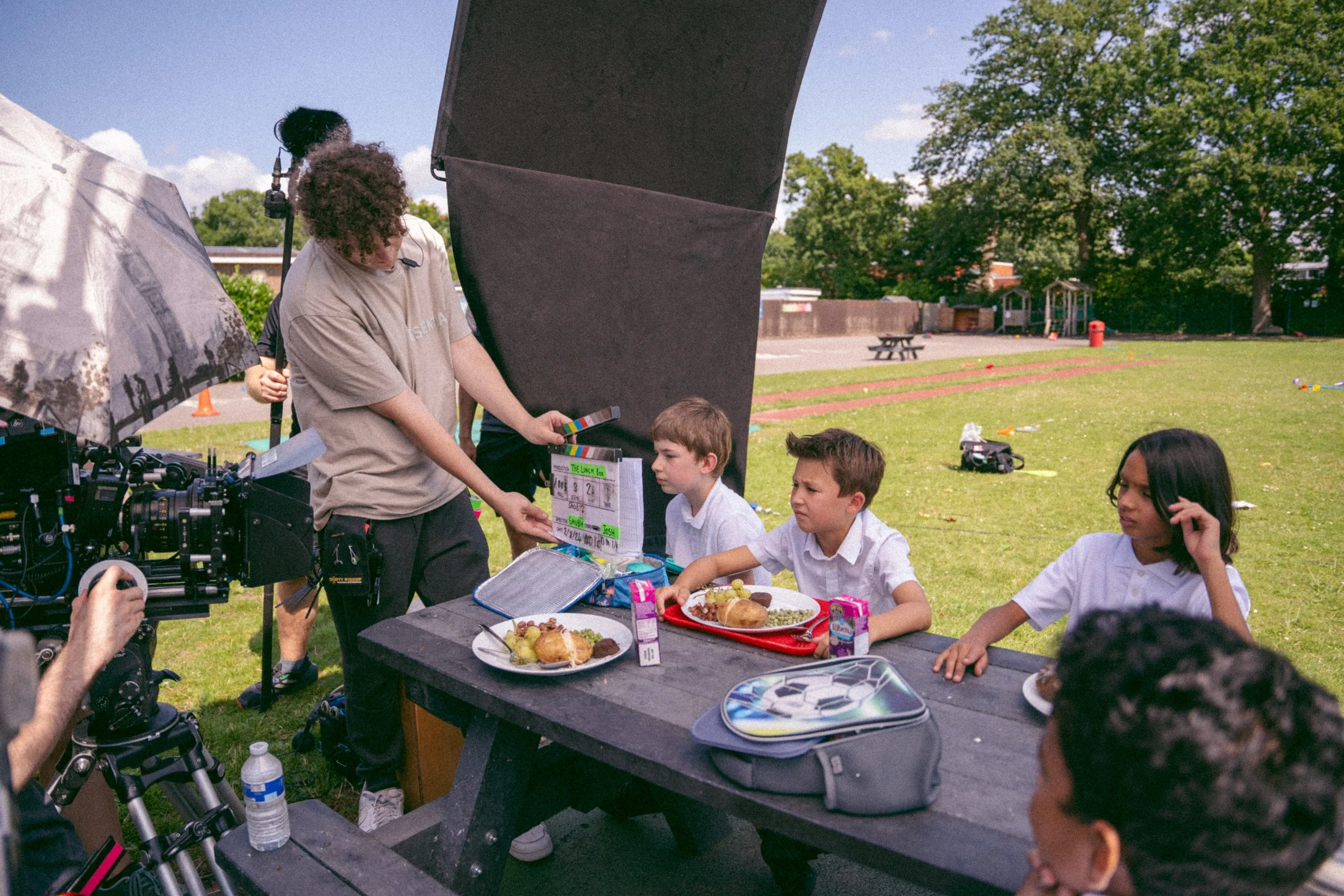 A BTS image of The Lunchbox set. 
