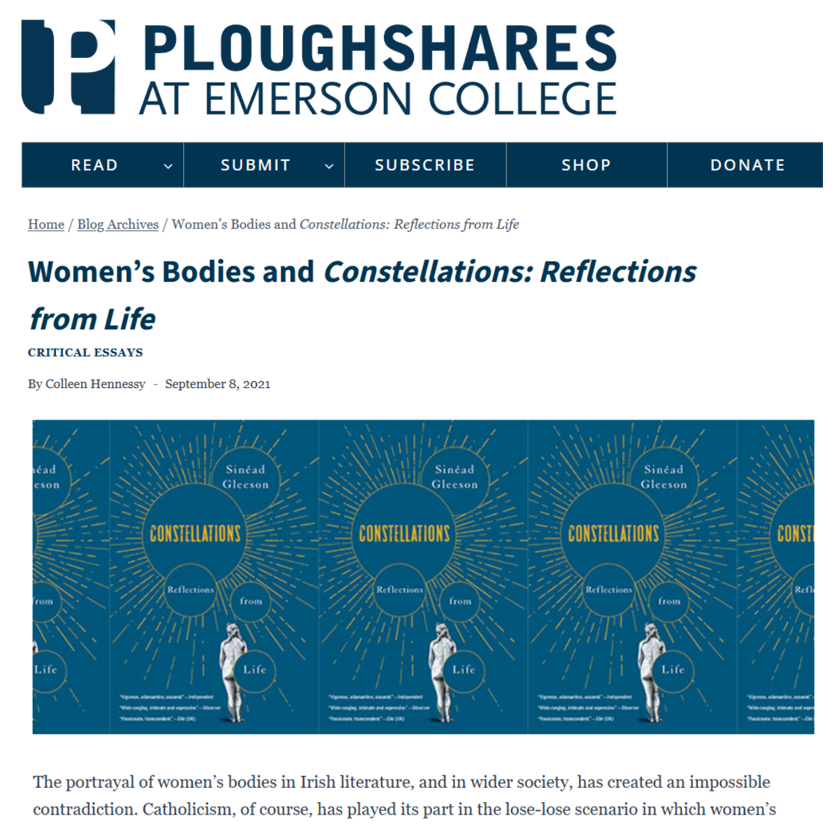 Women’s Bodies and Constellations: Reflections from Life journal
