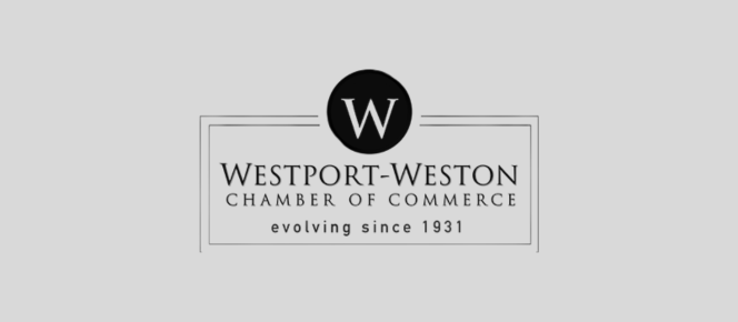 Logo for Westport-Weston Chamber of Commerce with text 'evolving since 1931'.