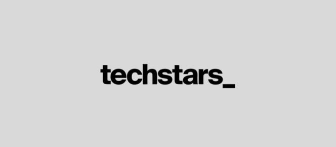 The word 'techstars_' in black lowercase letters on a gray background.