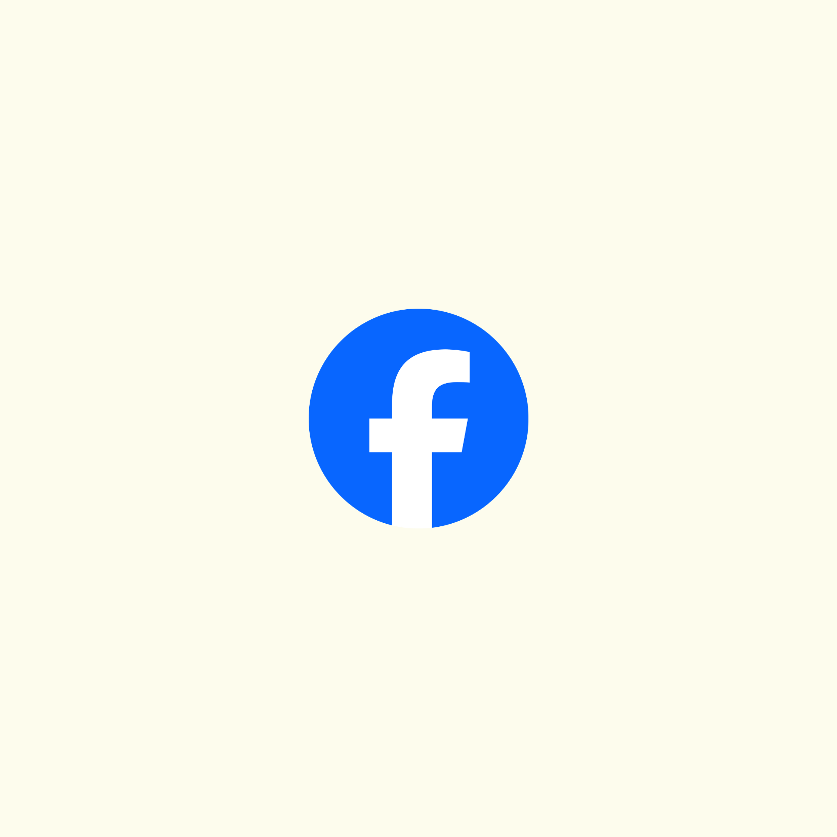 Facebook logo with a blue circle and white lowercase letter 'f' in the center.