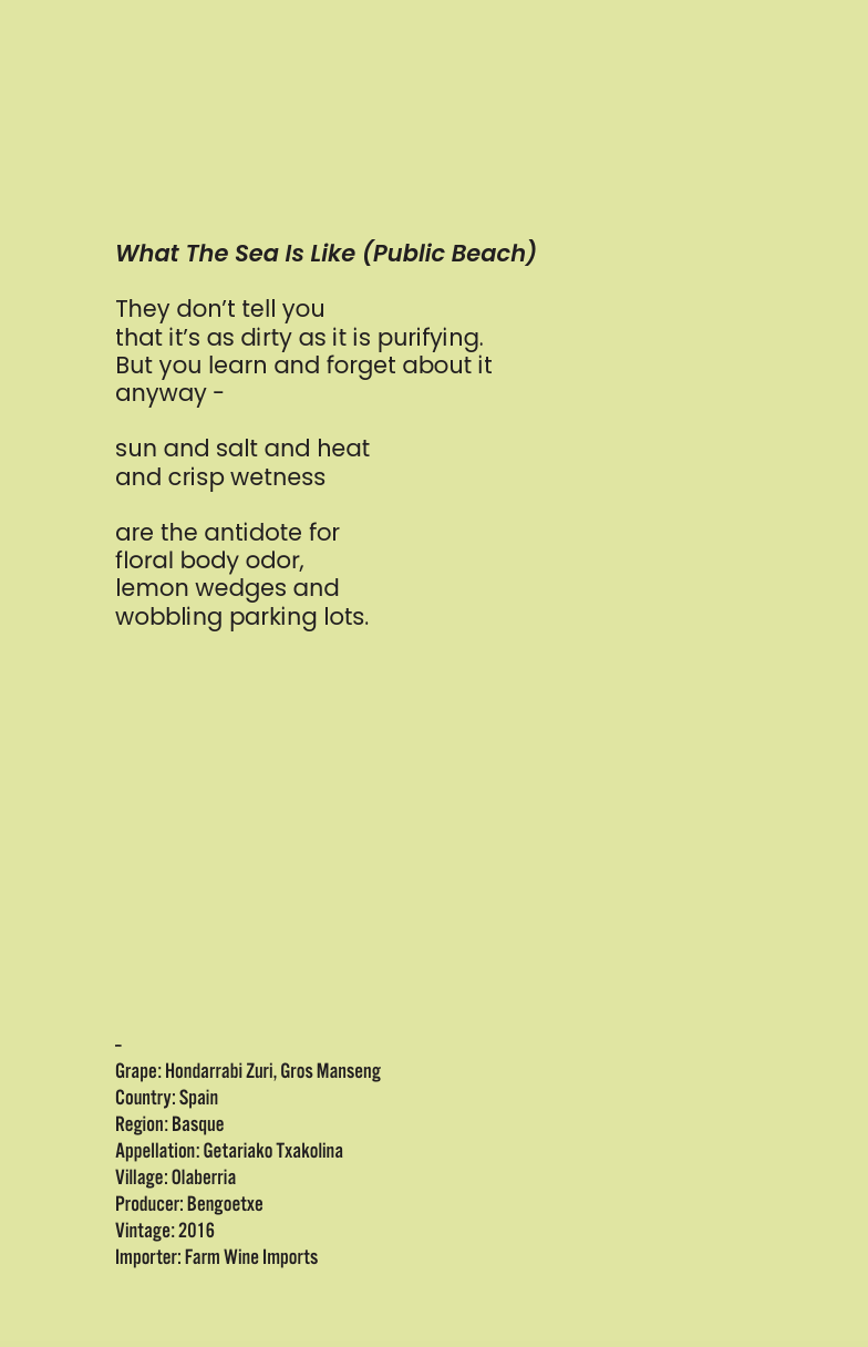 Alyssa Natoci, What The Sea Is Like (Public Beach)