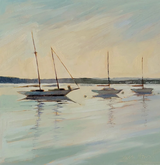 Good Morning, Traverse City! Oil, 12 x 12 in (Framed)