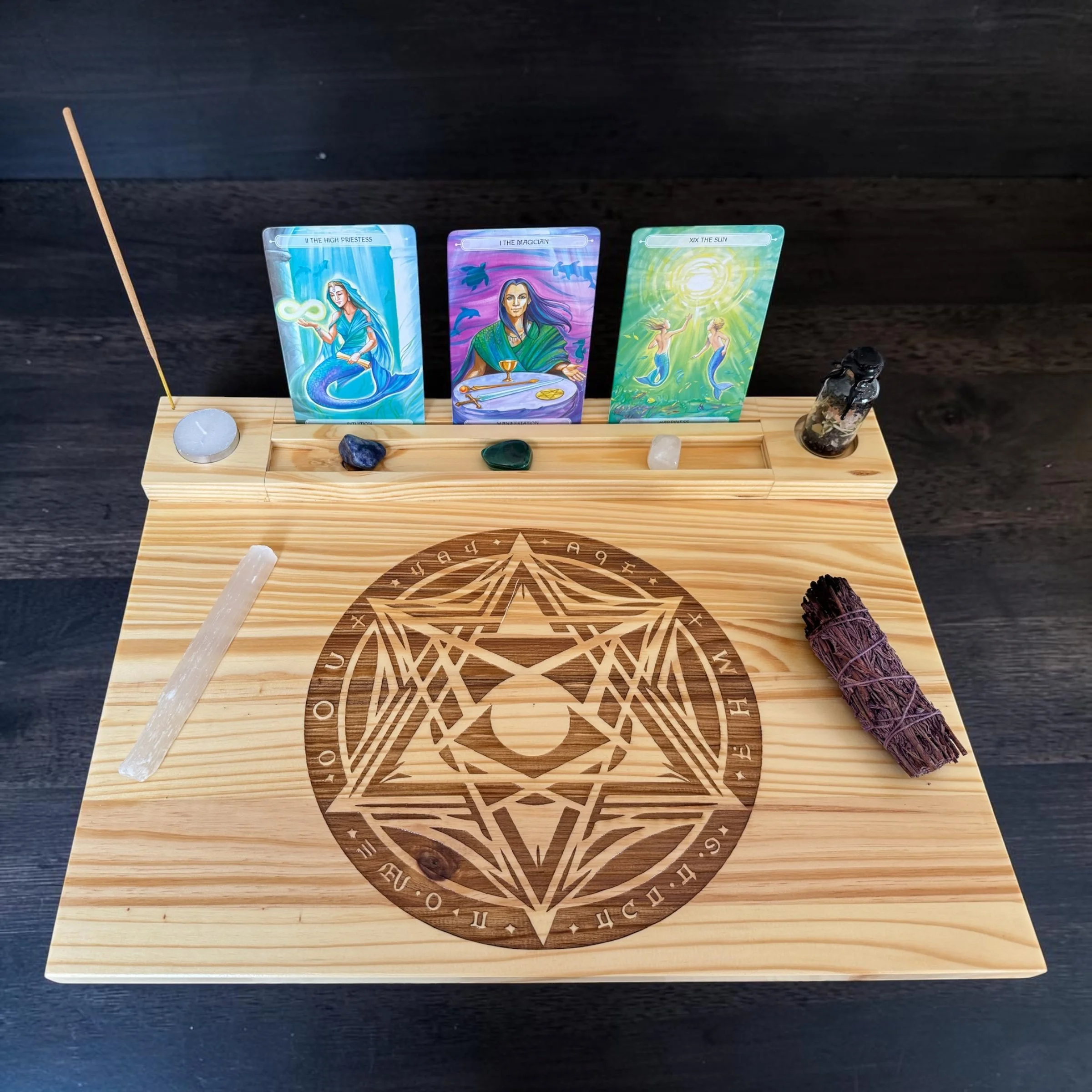 Handcrafted Wooden Tarot & Ritual Altar