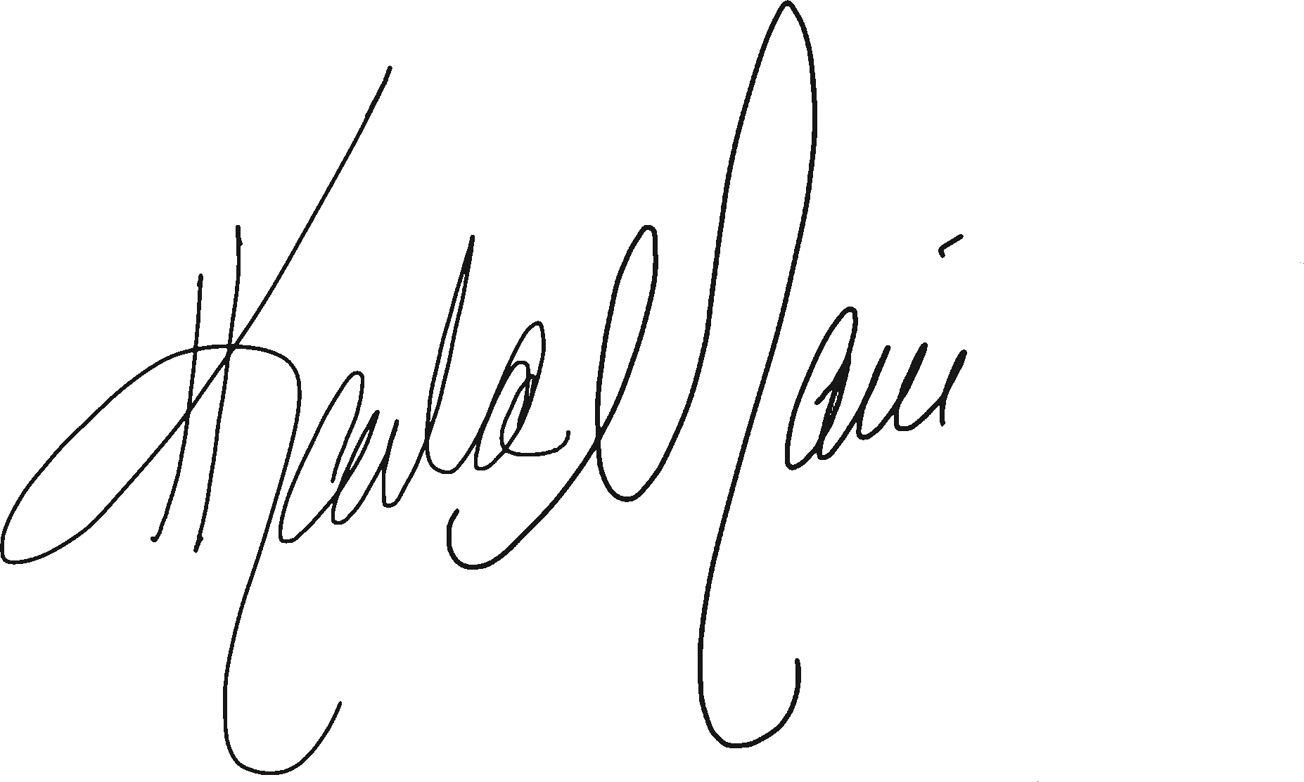 Black cursive handwriting saying "Karla Marie" on a white background.