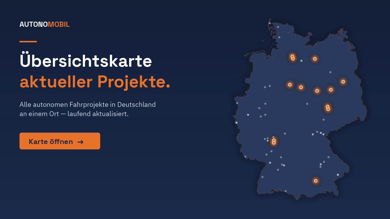 Übersichtskarte autonomes Fahren Deutschland öffnen