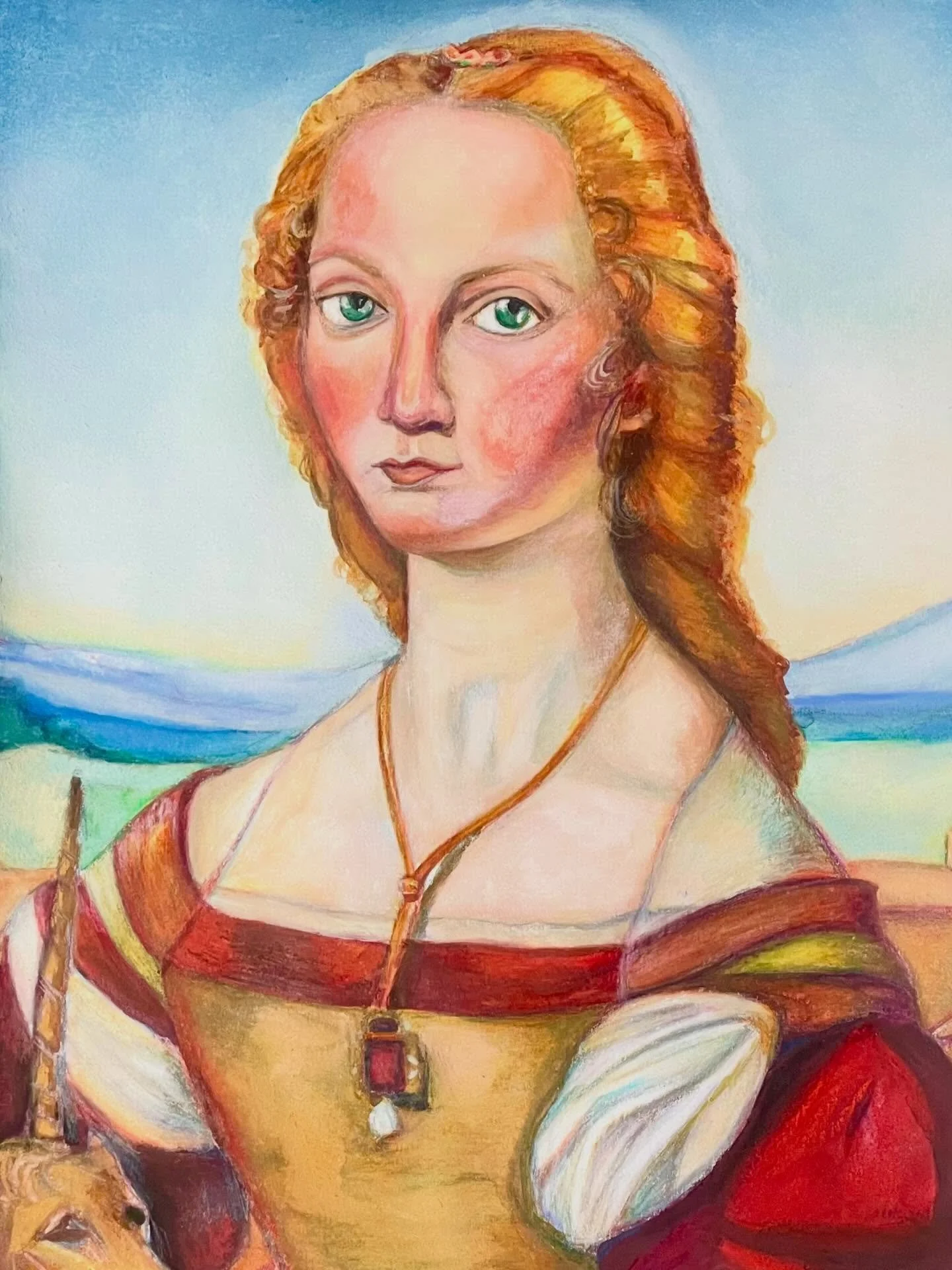 Paysanne &agrave; la licorne 🌾

Crayons, aquarelle et pastels secs sur papier

D&rsquo;apr&egrave;s LA DAME &Agrave; LA LICORNE de Rapha&euml;l 

21x29,7cm

Mai 26