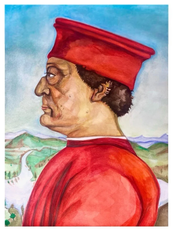 Mort ou vif❓(partie 1)

D&rsquo;apr&egrave;s &laquo;&nbsp;Le triomphe de la chastet&eacute;&nbsp;&raquo; de Piero Della Francesca 

Crayons et aquarelle sur papier bristol
21x29,7cm
Janv 26