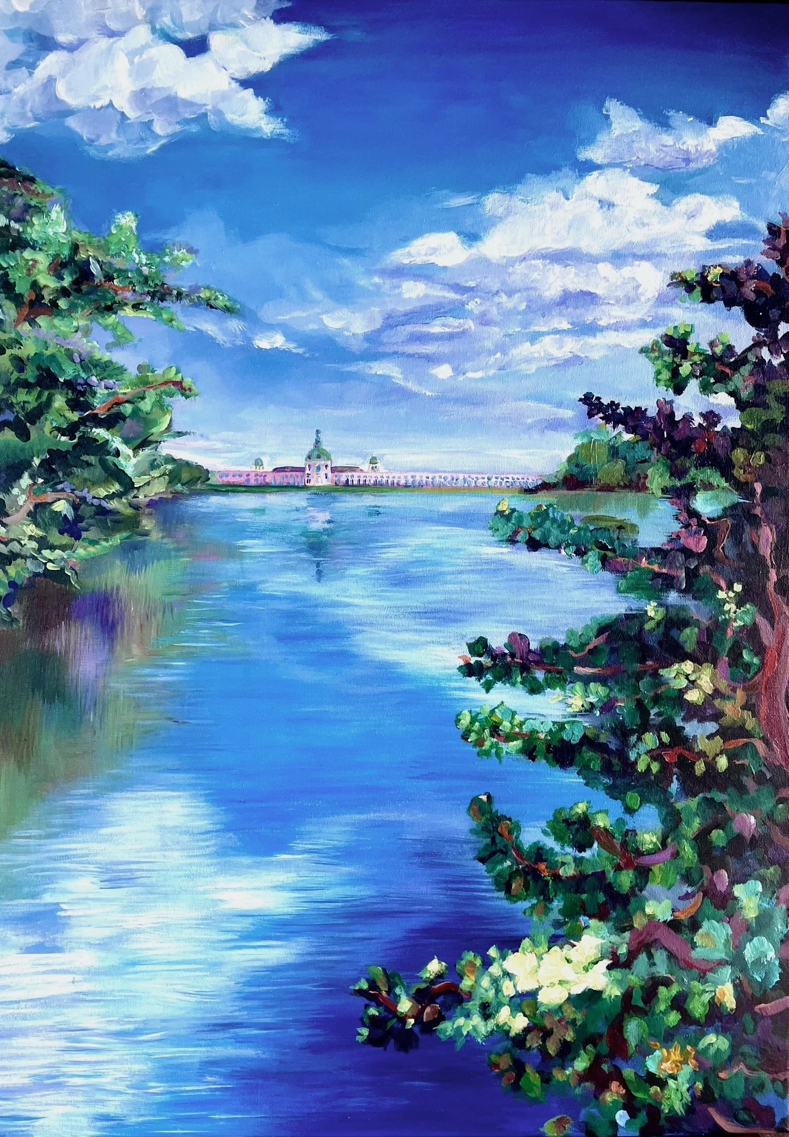 Un château à Berlin, le bleu outre-mer.