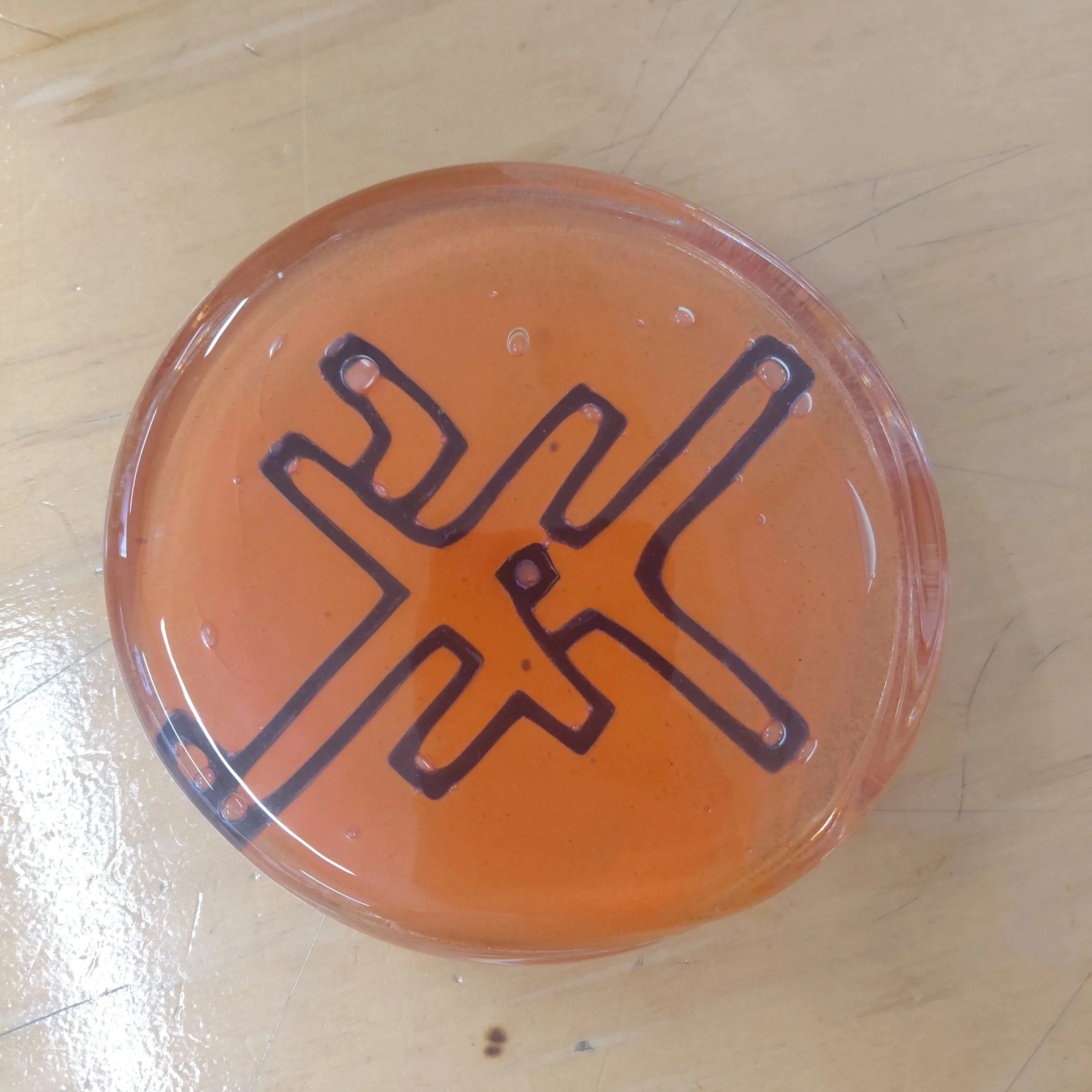 Bauhaus Puck. Hot Formed and Water Jet Cut Glass. 2026