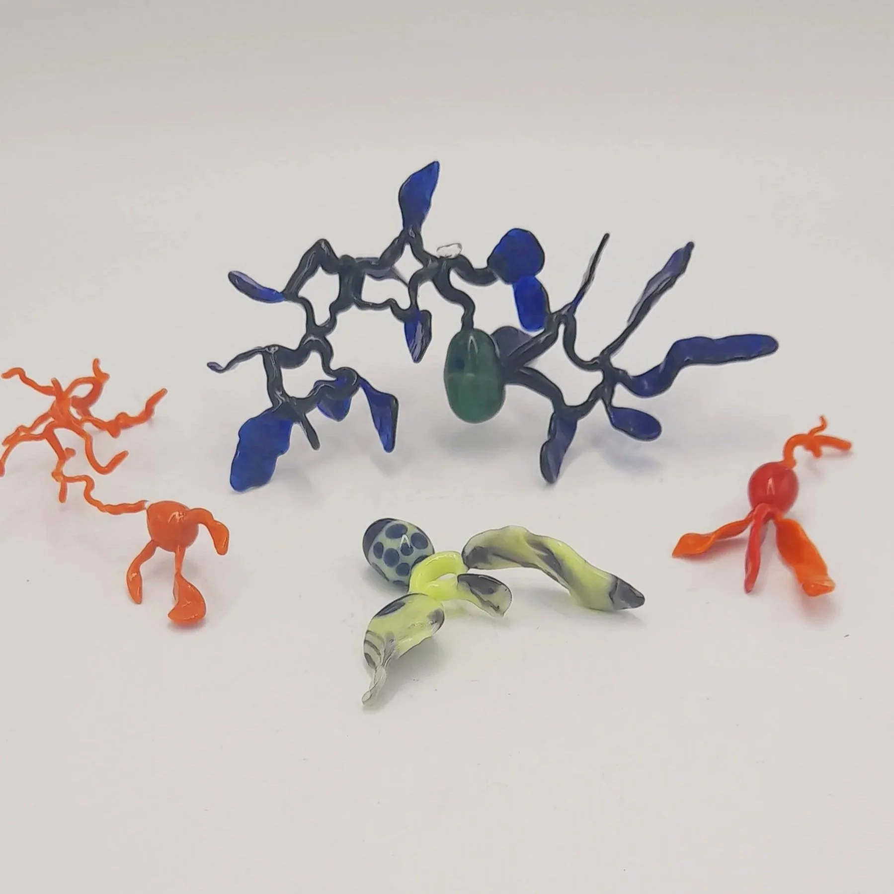 Alien Flora #01 - #04. 2025. Flameworked Glass (Borosilicate)