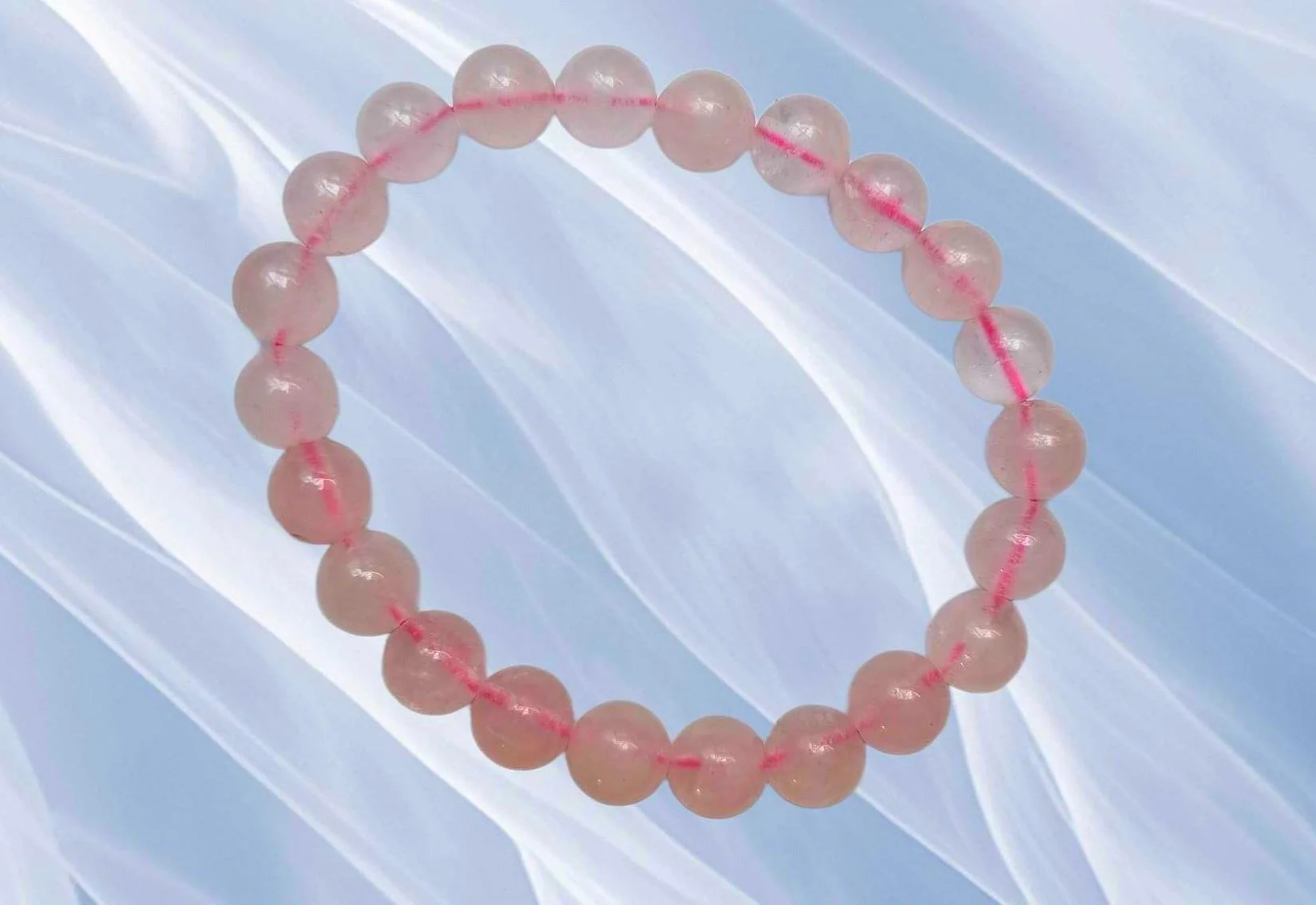 Bracelet extensible en pierres Quartz Rose