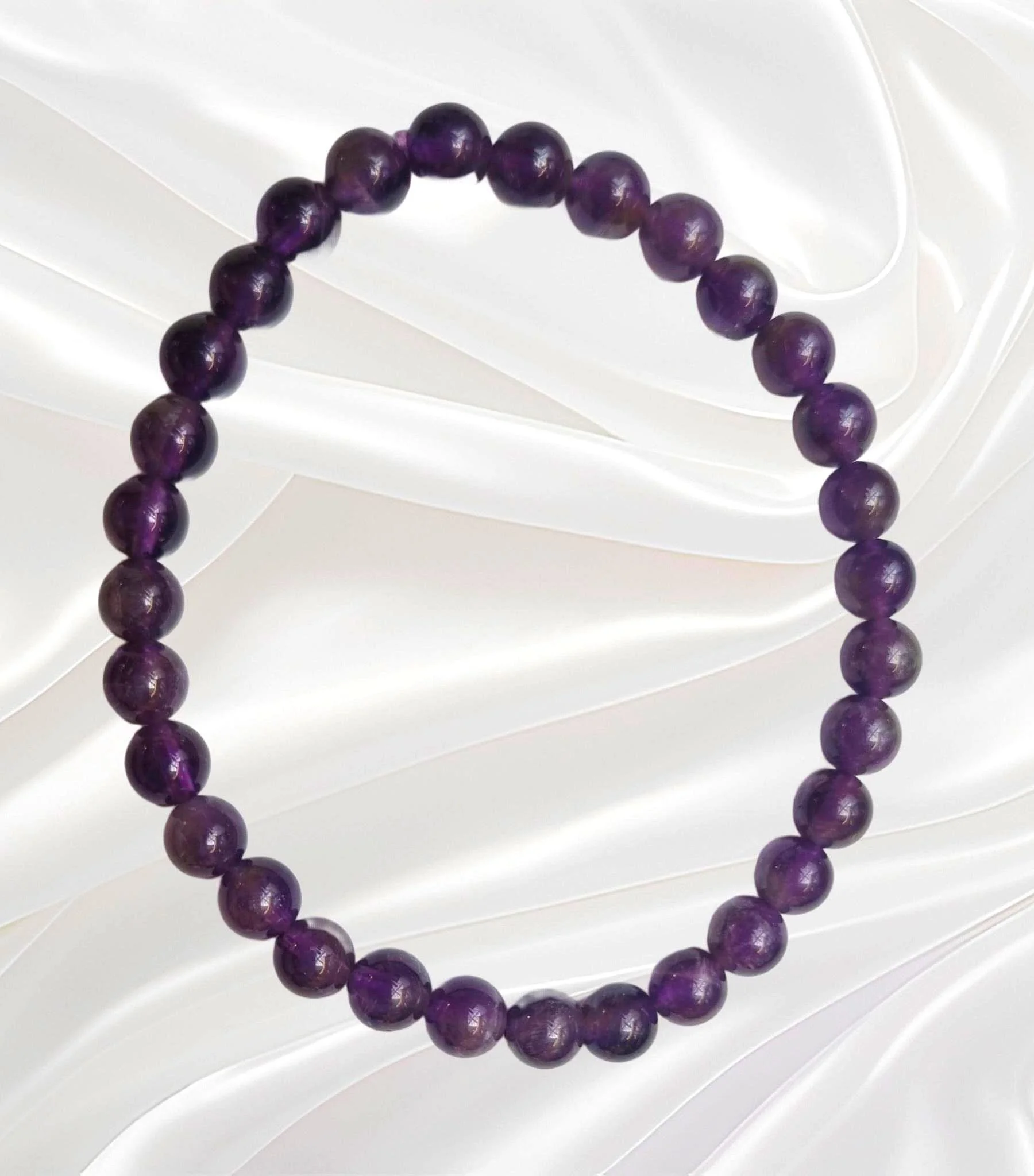 Bracelet extensible en pierres Améthyste