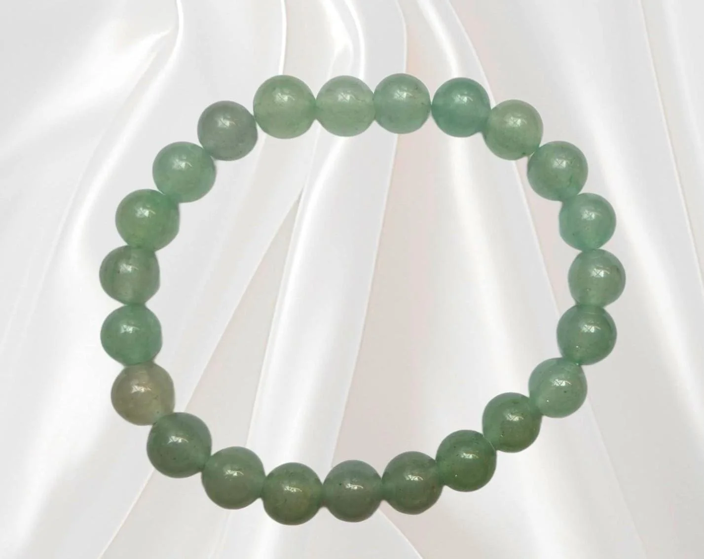 Bracelet extensible en pierres Aventurine Verte