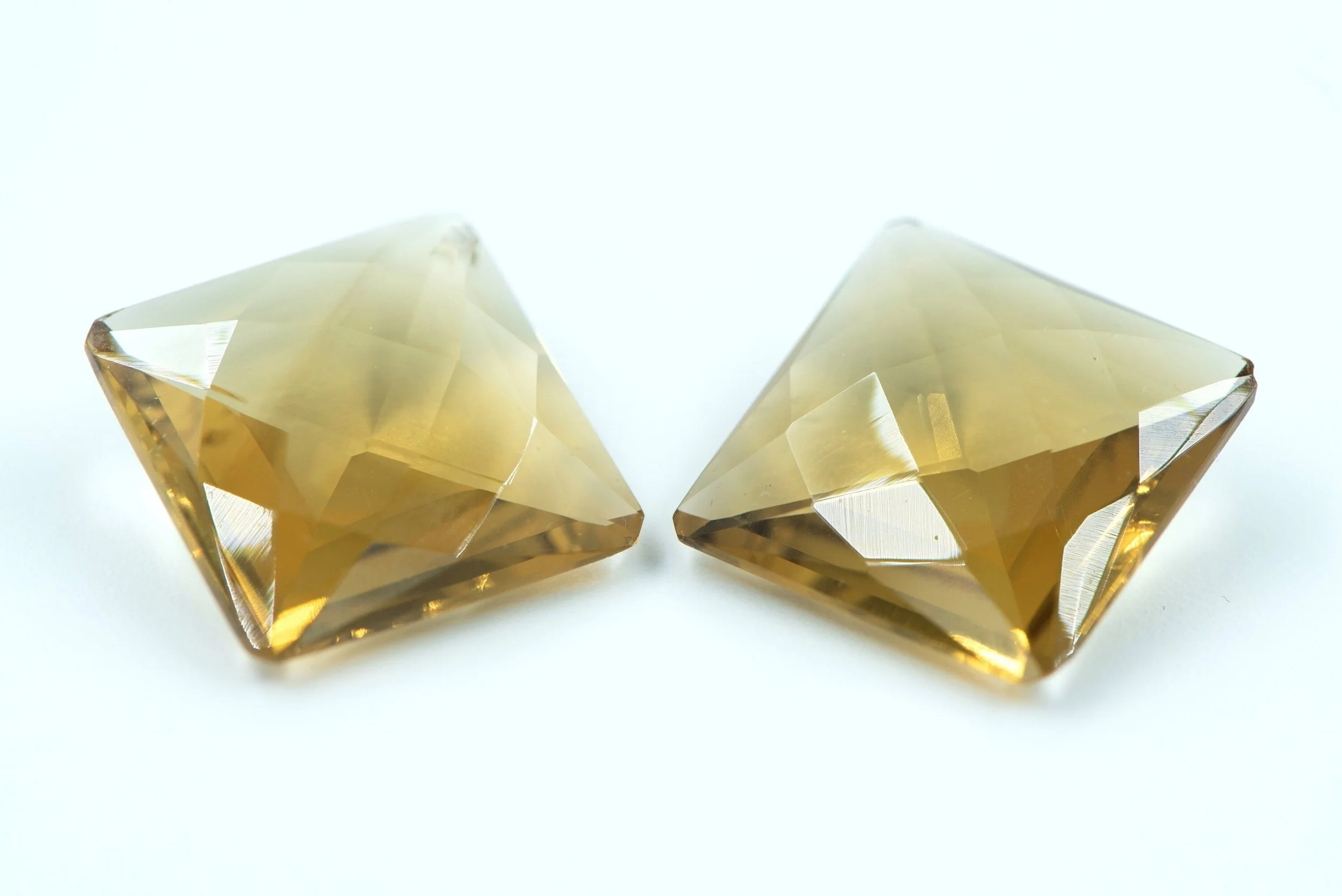 Citrine Pair 43.65 carats Certified Natural Gem (Gemmological Certificate)