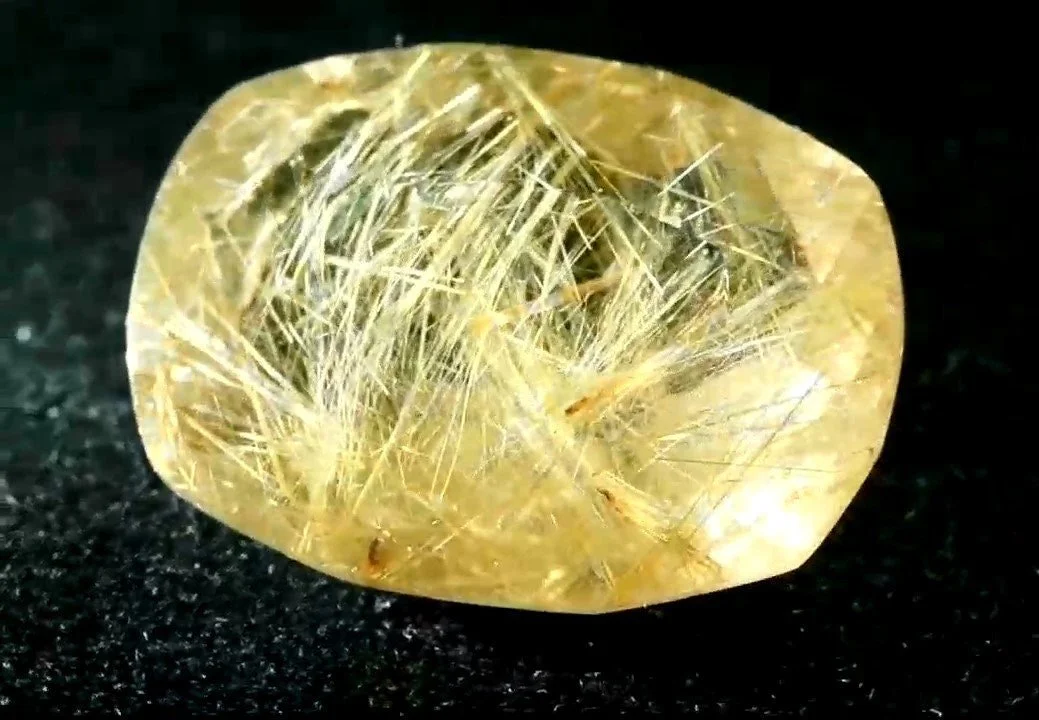 Rutilated quartz 37.88 carats Certified Natural Gem (Gemmological Certificate)