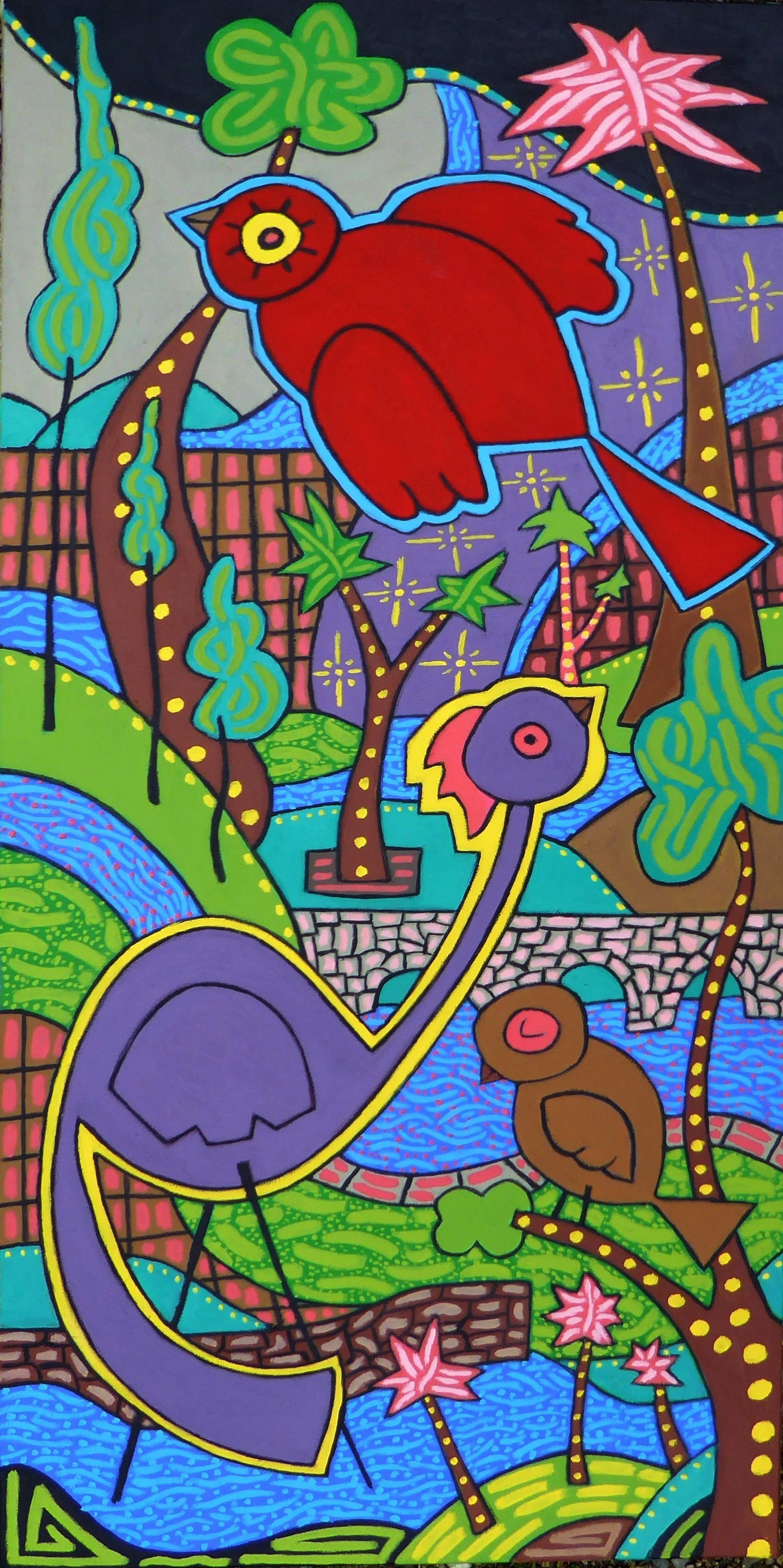 Birdy land (50cm x 100cm)