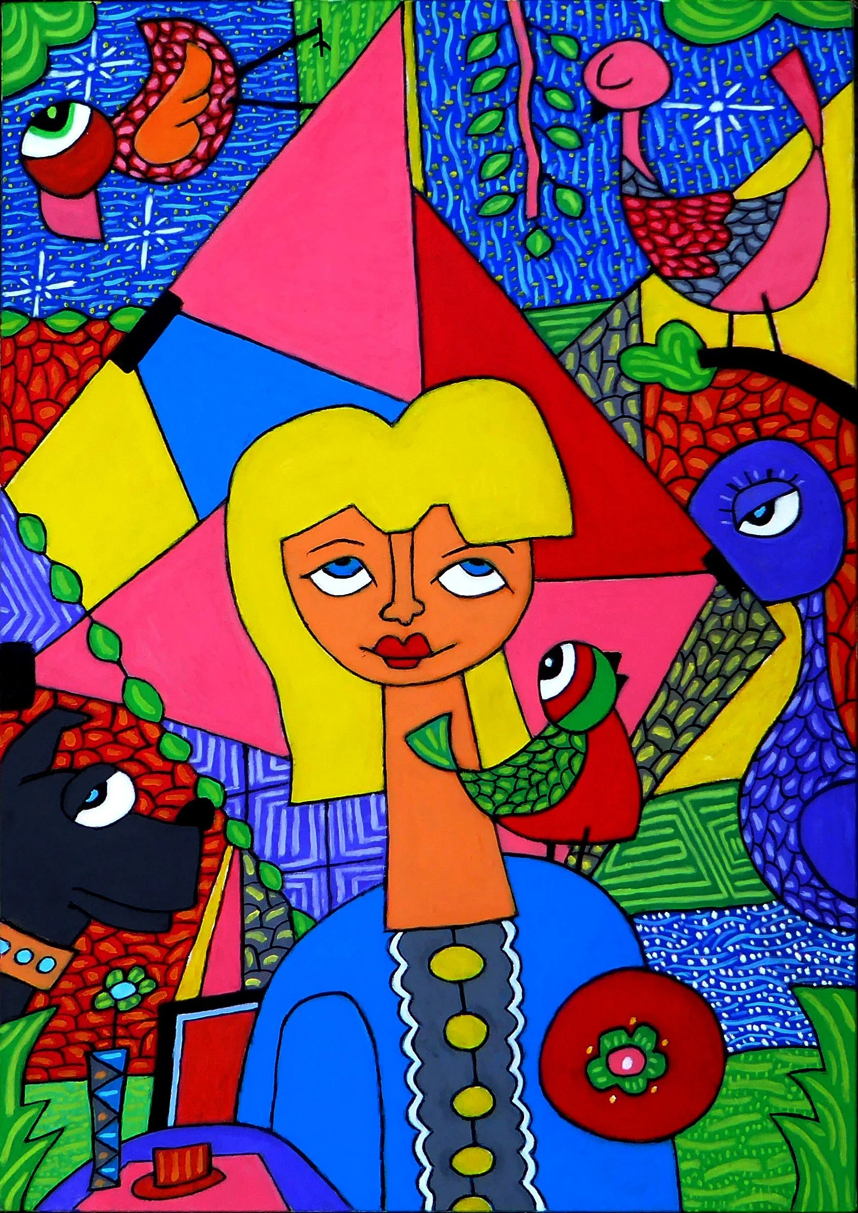 Erika garde son sang froid  (65cm x 92cm)