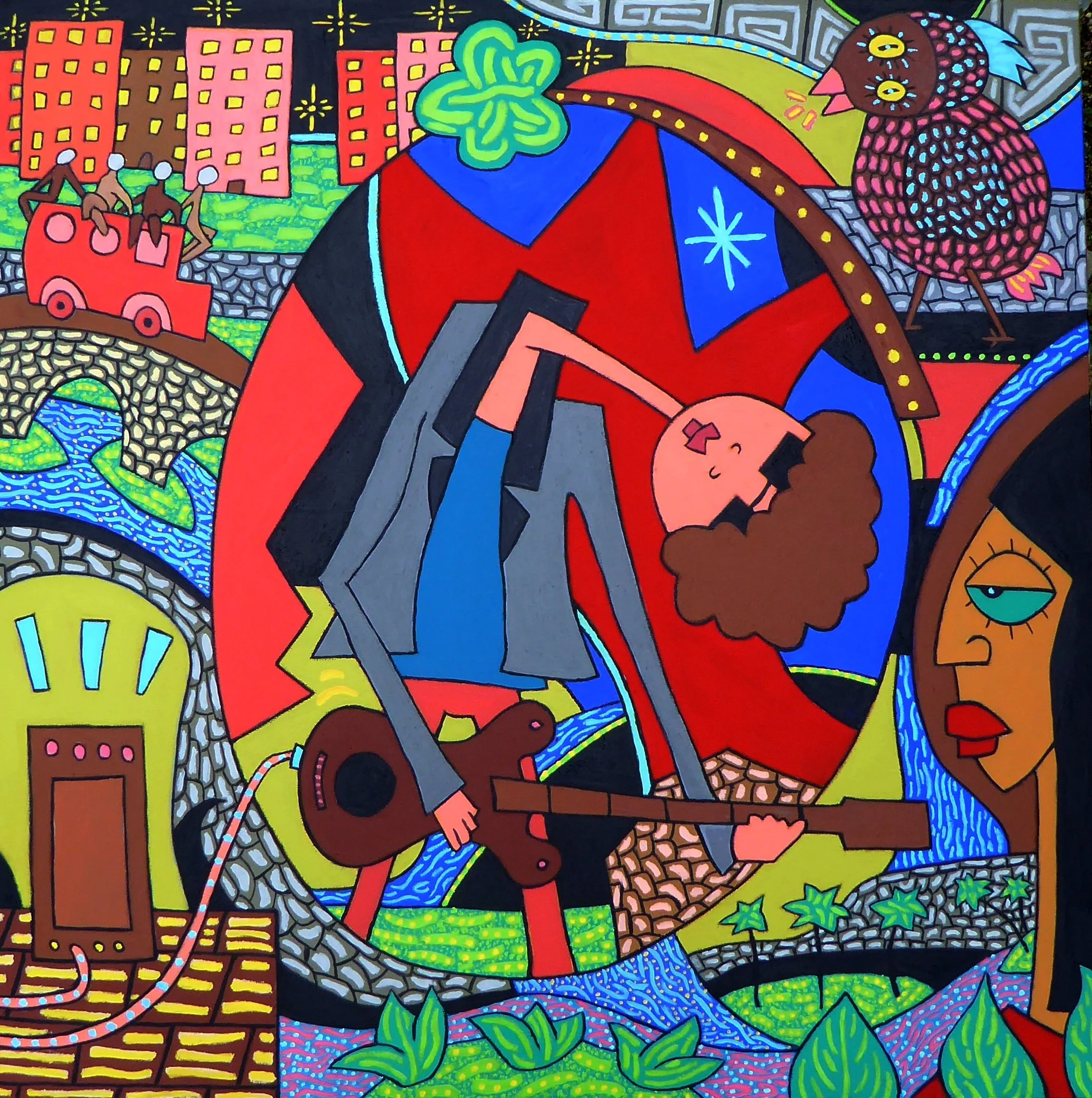 Roads n' roll... Tribute to les Lullies (100cm x 100cm)