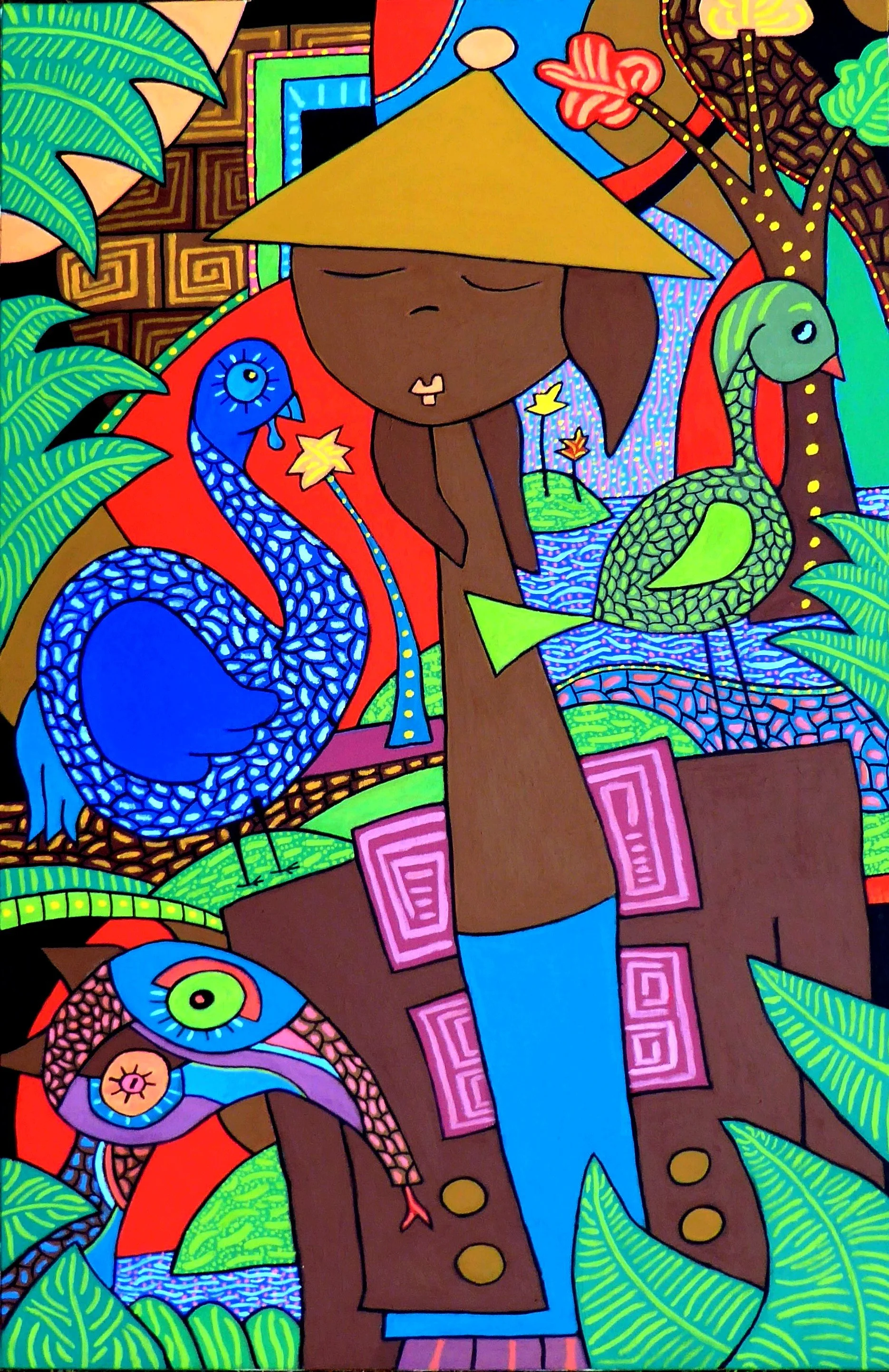 Mia et son jardin secret  (60cm x 92cm)