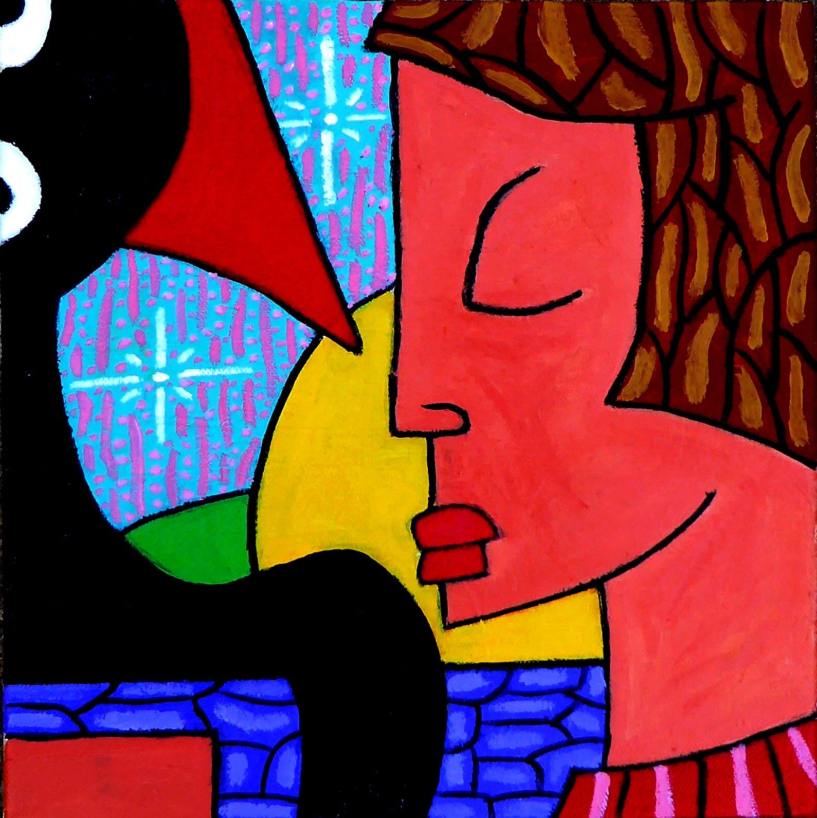 Kelly et le cygne noir.  (30cm x 30cm)