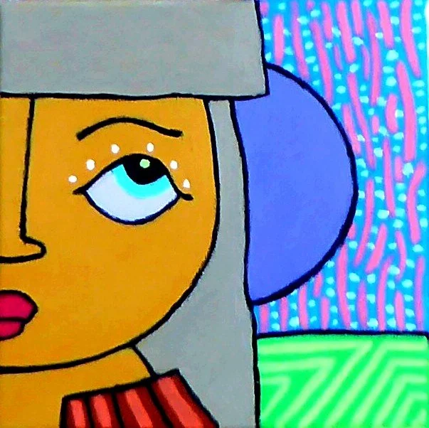 Caro attend un signe (20cm x 20cm)