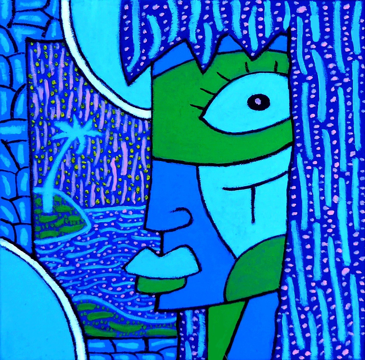 Azul tiempo (30cm x 30cm)