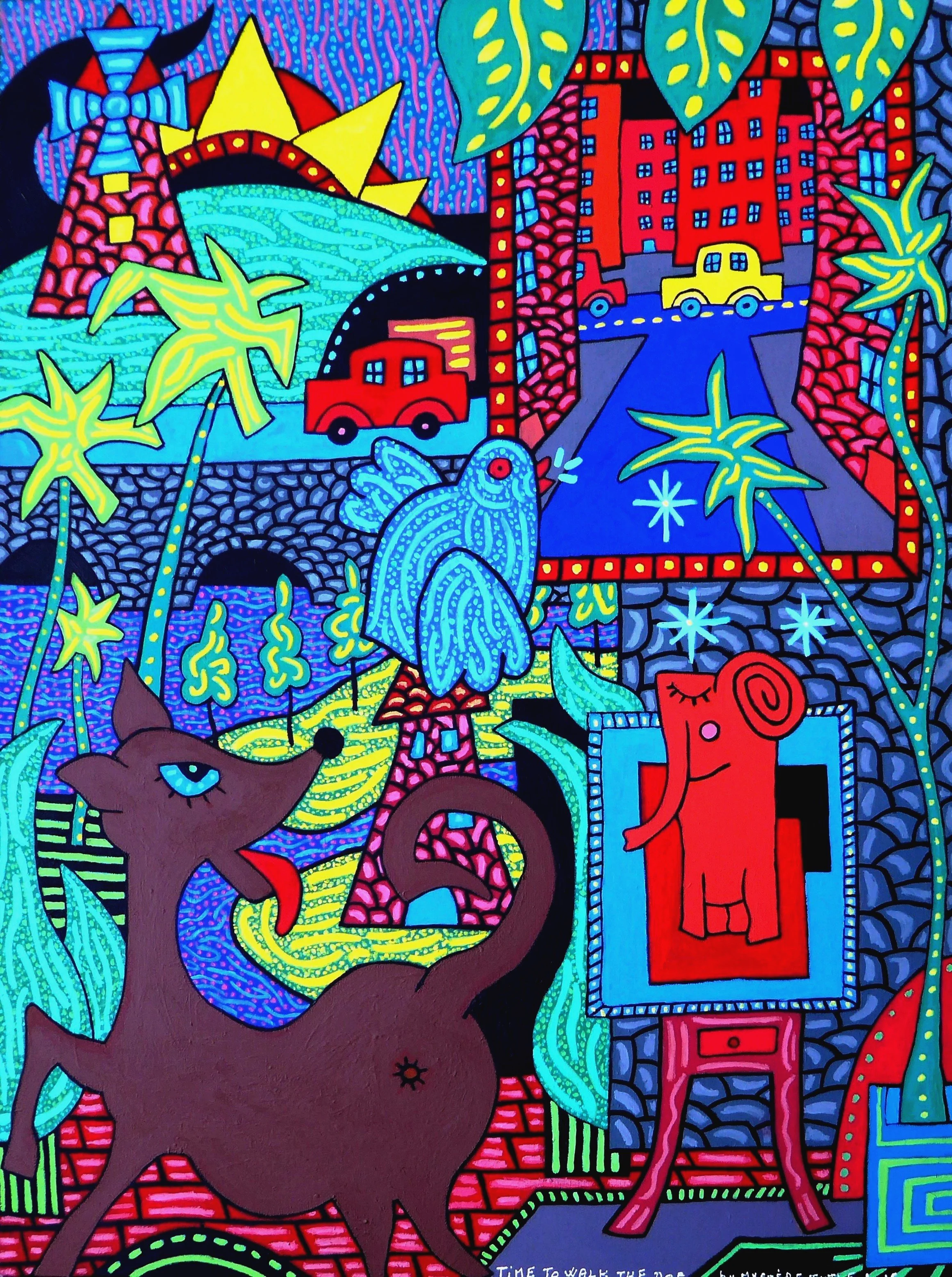 Time to walk the dog (97cm x 130cm)