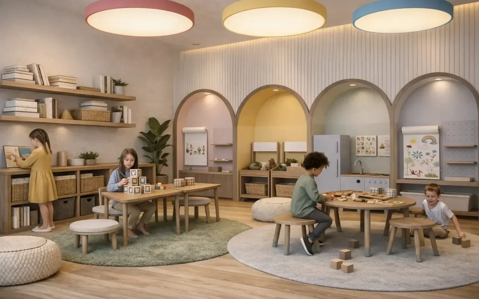 Ludoteca en Artemisa Cancún con área de juegos para niños, mobiliario didáctico y espacios coloridos
