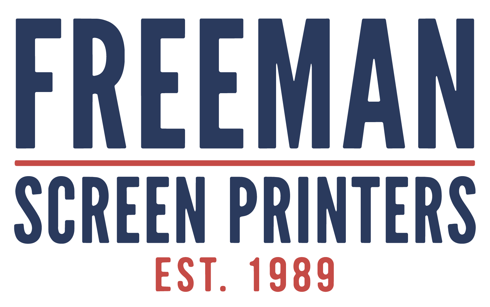 Freeman Screen Printers stacked logo.