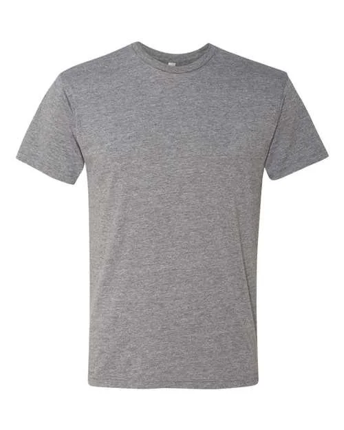 Front view of a grey short-sleeve crew neck t-shirt.