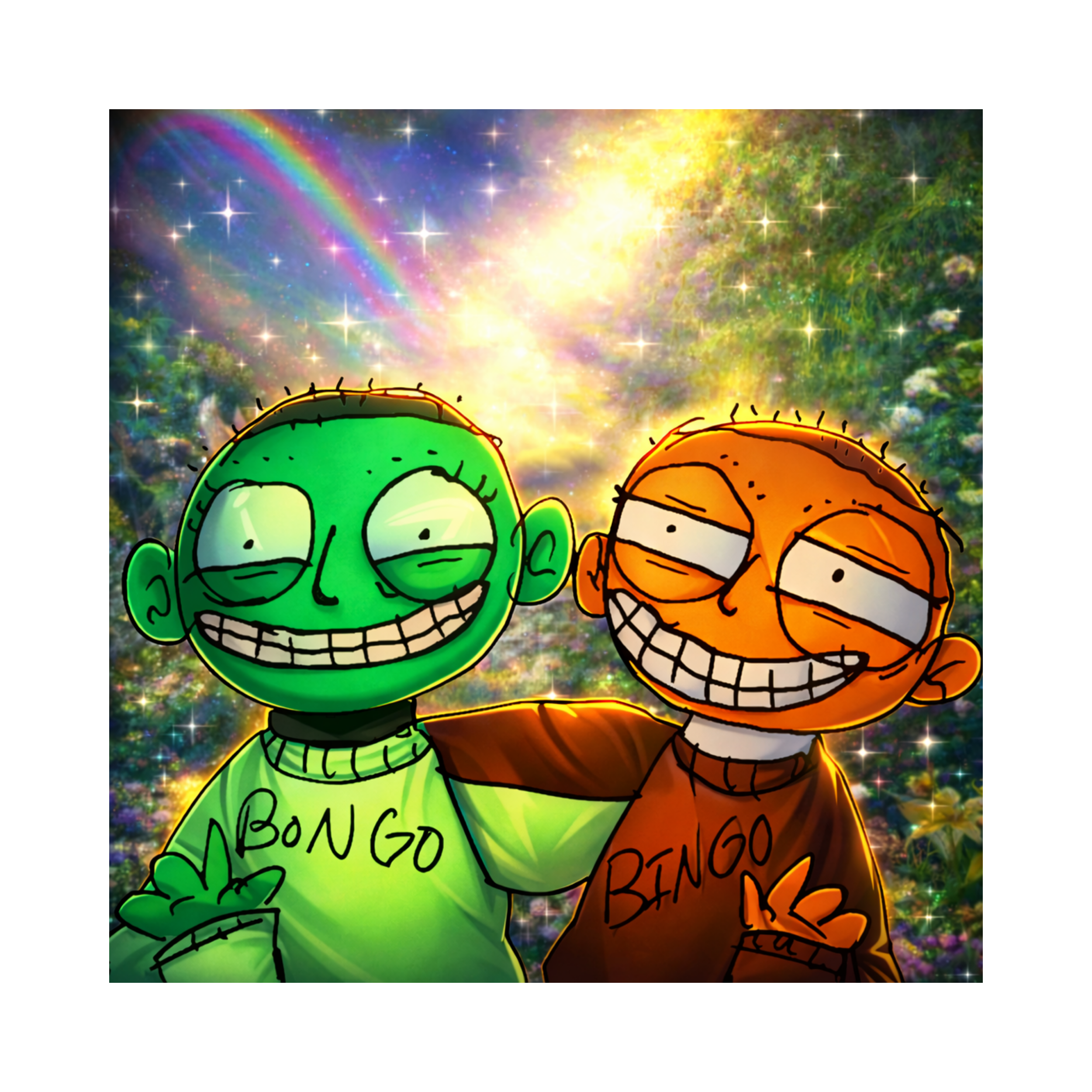 Bingo & Bongo Collab Art Design Graphic Tee