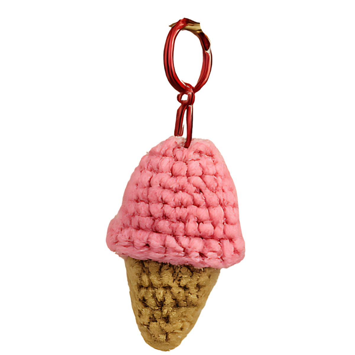 Pink Ice Cream Cone Keychain