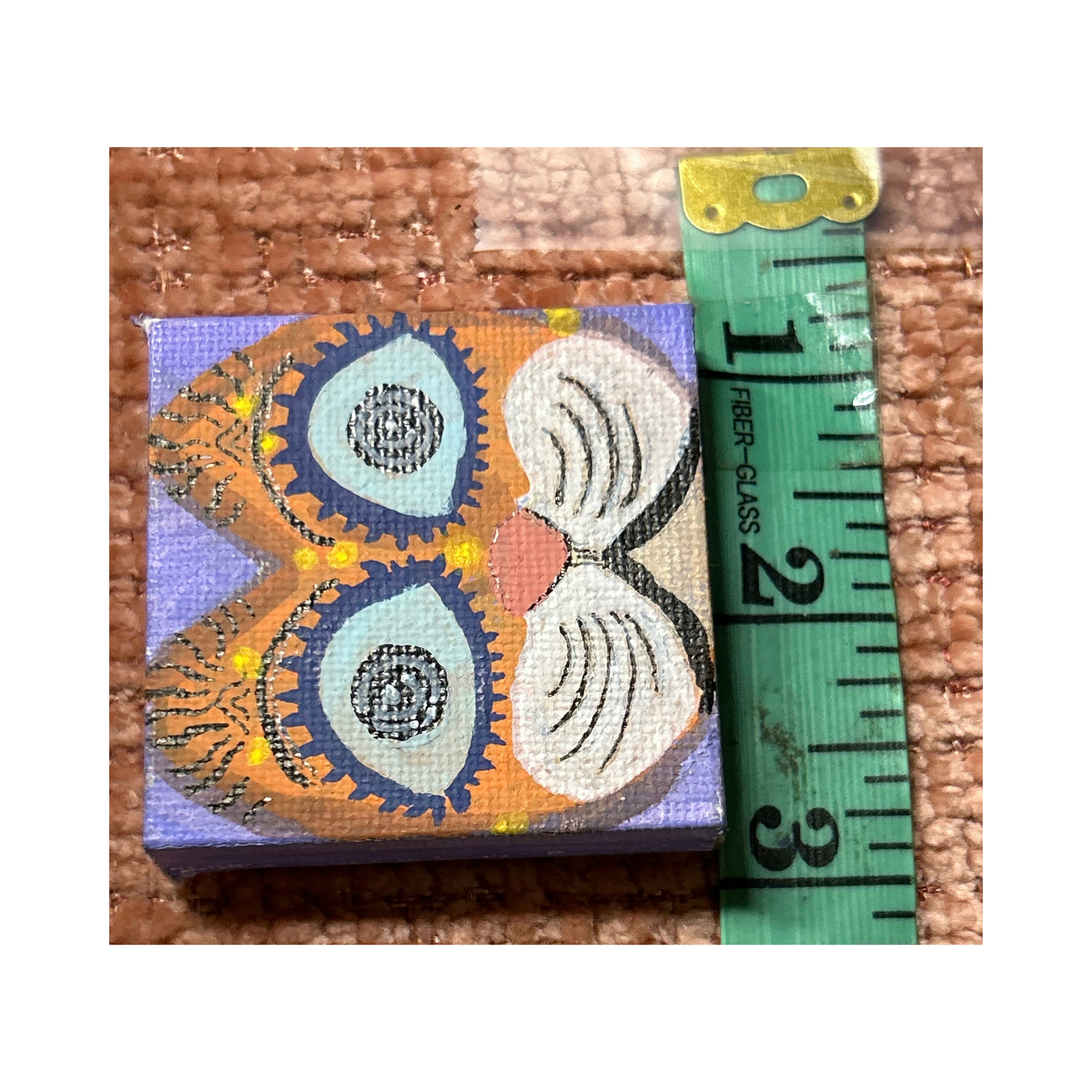 Original Hand-Painted Mini Canvas Cat Painting by Bingo (SIGNED AND DATED)