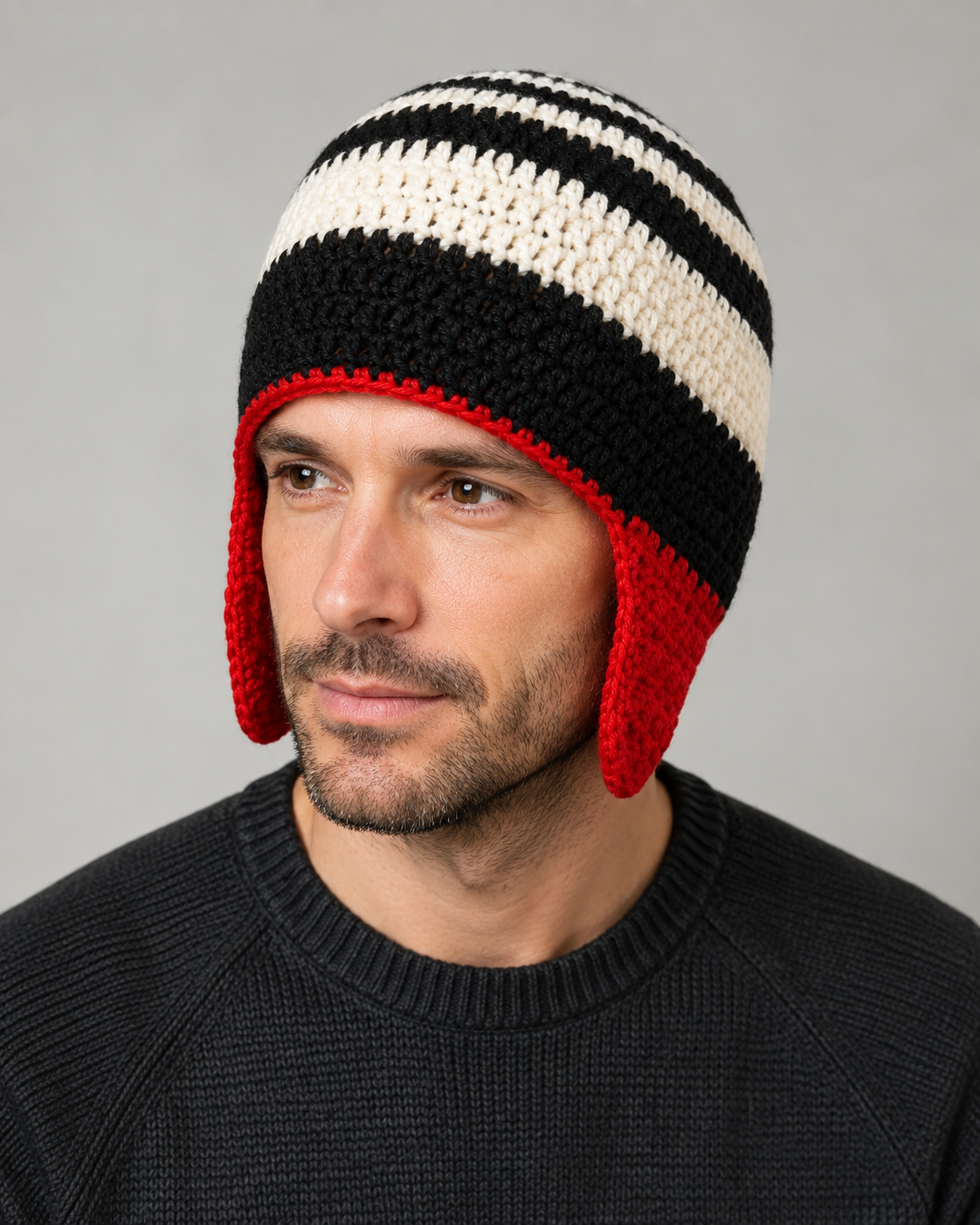 Bongo “I’m Just Kidding” Sweater-Inspired Crochet Earflap Hat