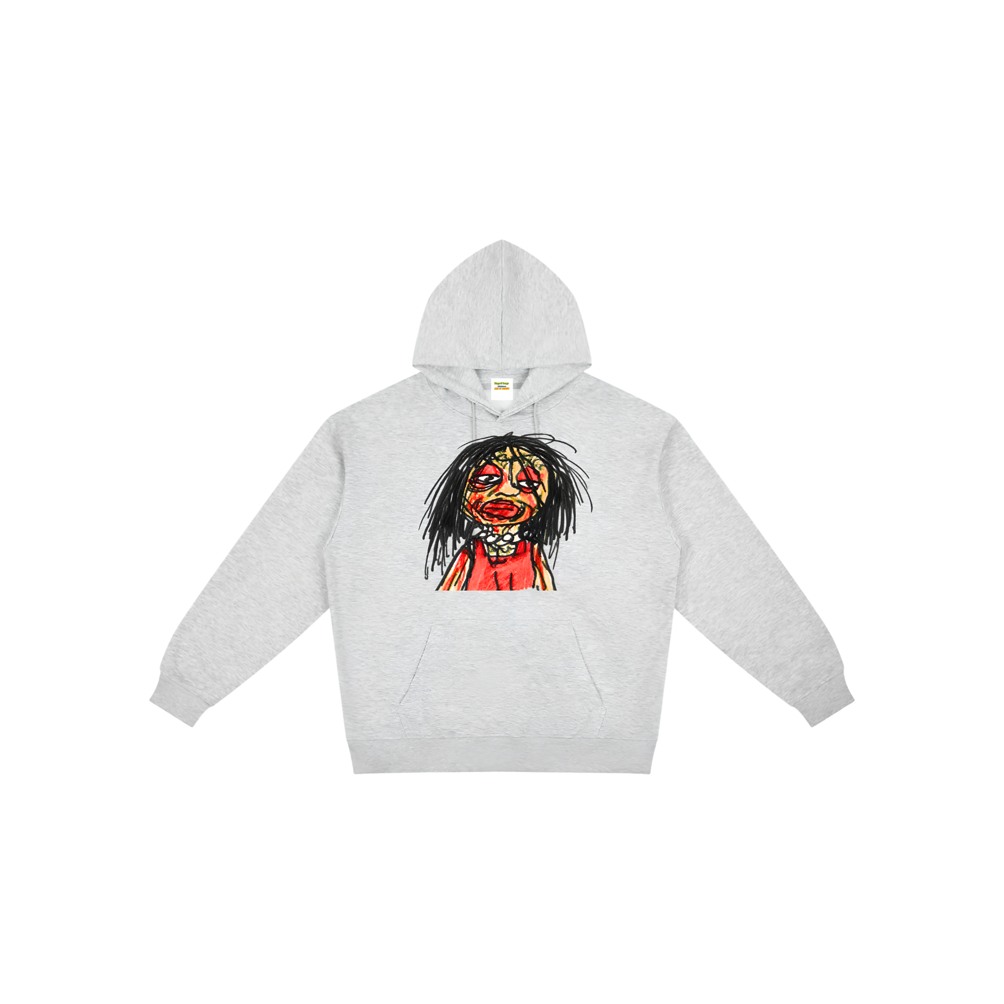 Bingo Original Art Portrait Relaxed Fit  100% Cotton Hoodie