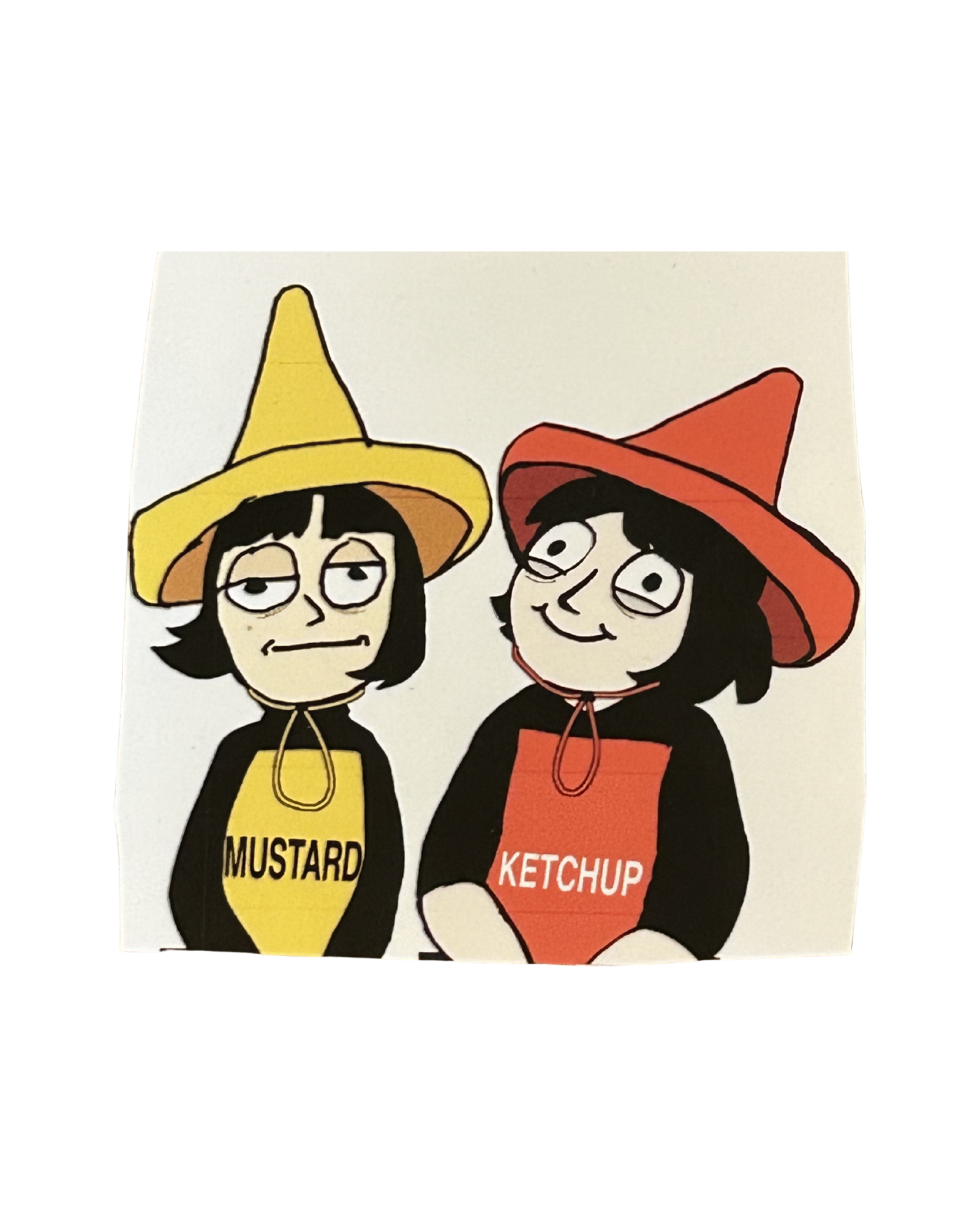 Classic Bingo & Bongo Mustard & Ketchup Signed Collectible Art Sticker