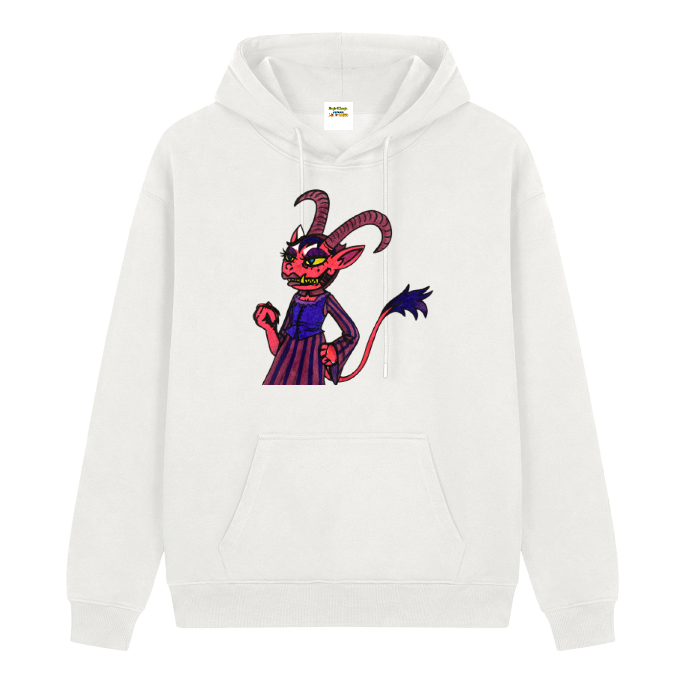 Bingo Original Art Horned Character Graphic Hoodie