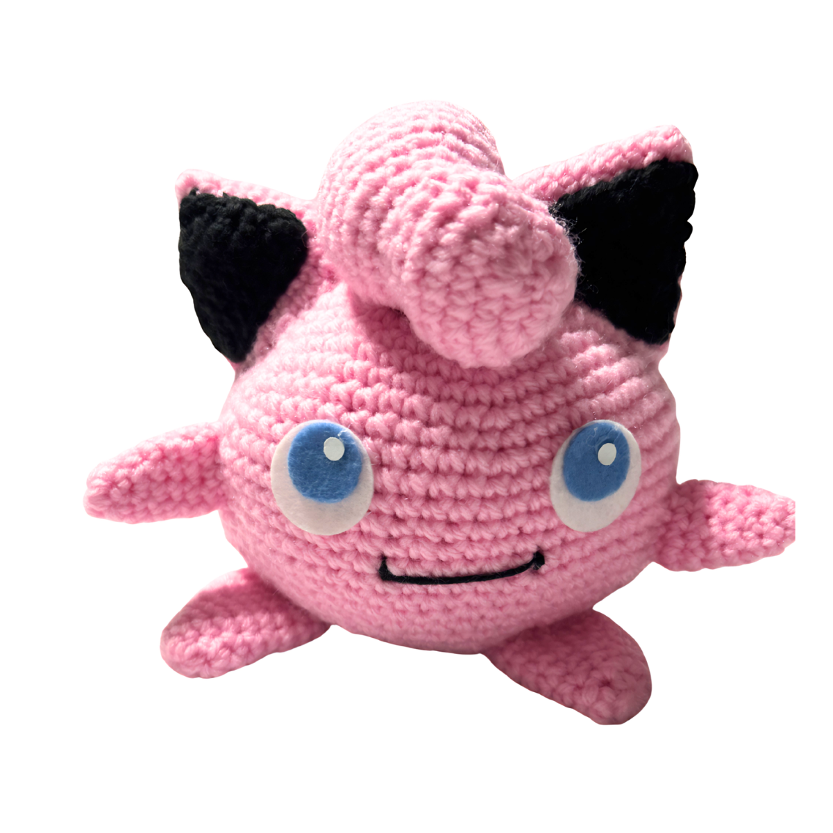 Handmade Crochet Pink Jigglypuff  Adorable 8-Inch Pokémon-Inspired Collectible