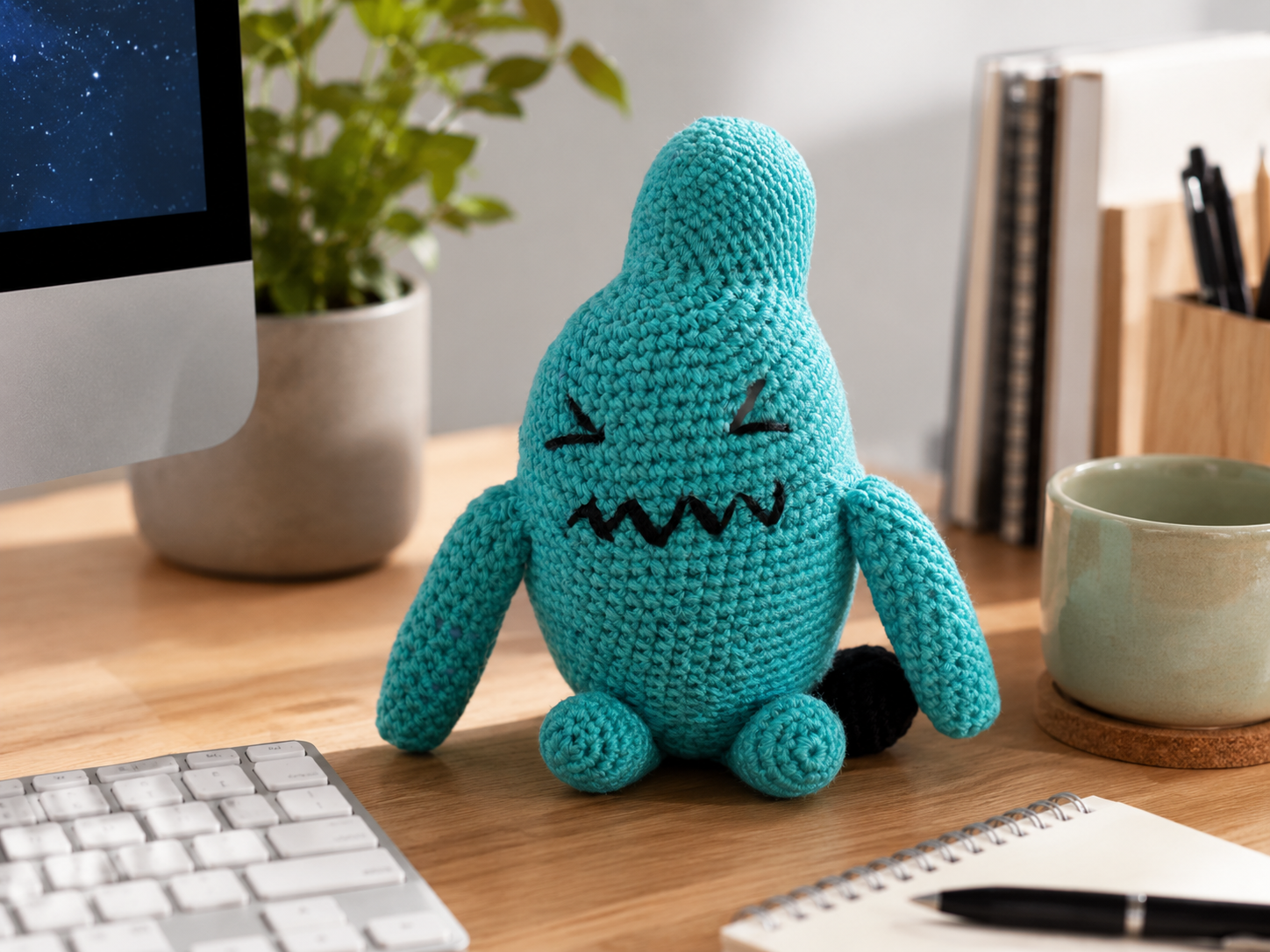 Handmade Crochet Wobbuffet  Adorable 12-Inch Fan-Inspired Collectible Plush