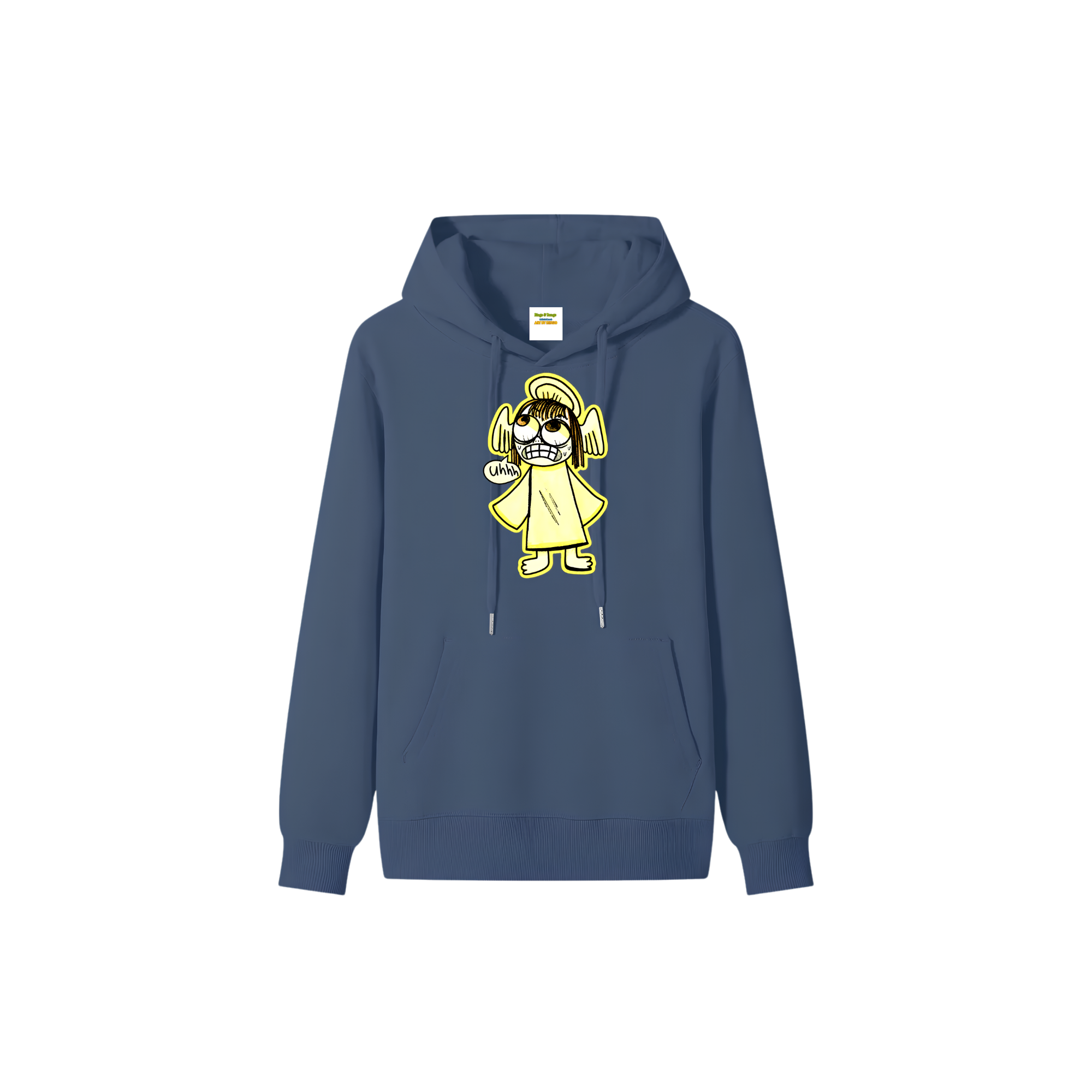 Bingo Original Art Angel Graphic 100% Cotton  Hoodie