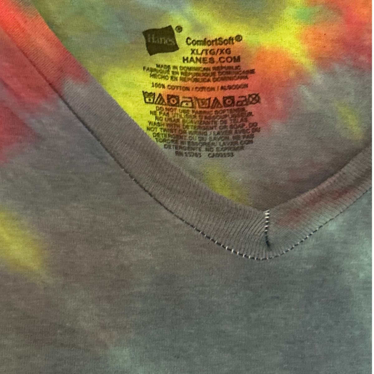 Bango Original Tie-Dye V-Neck Tee 100% Cotton Unisex Handmade Shirt
