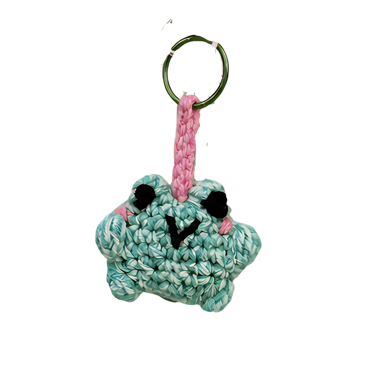 MOTTS "Minty The Frog" Handmade Crochet Frog Keychain