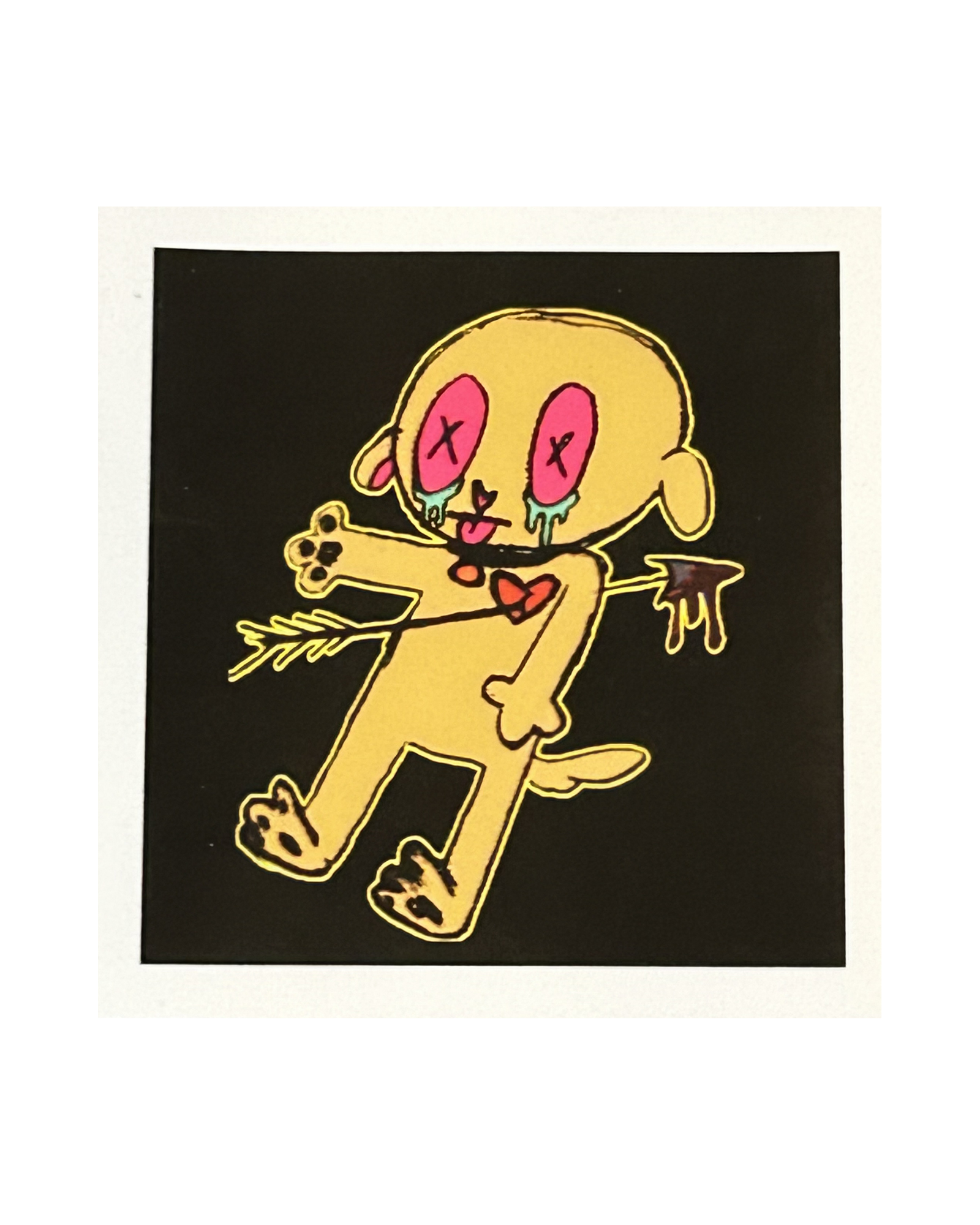 Bingo's Original "Arrow Through Heart" Signed Art Sticker