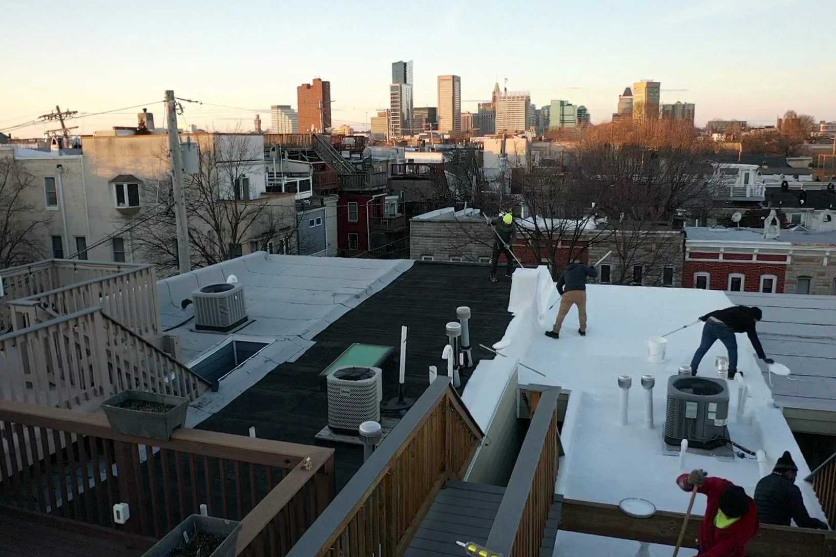 Durable flat roofing systems Maryland water resistant roof installation contractor City Builders